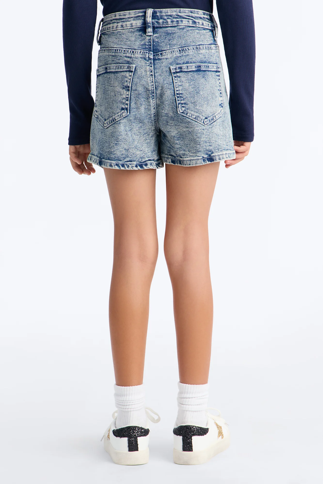 Mini Too Late Denim Wrap Skort - Medium Wash - Image 3