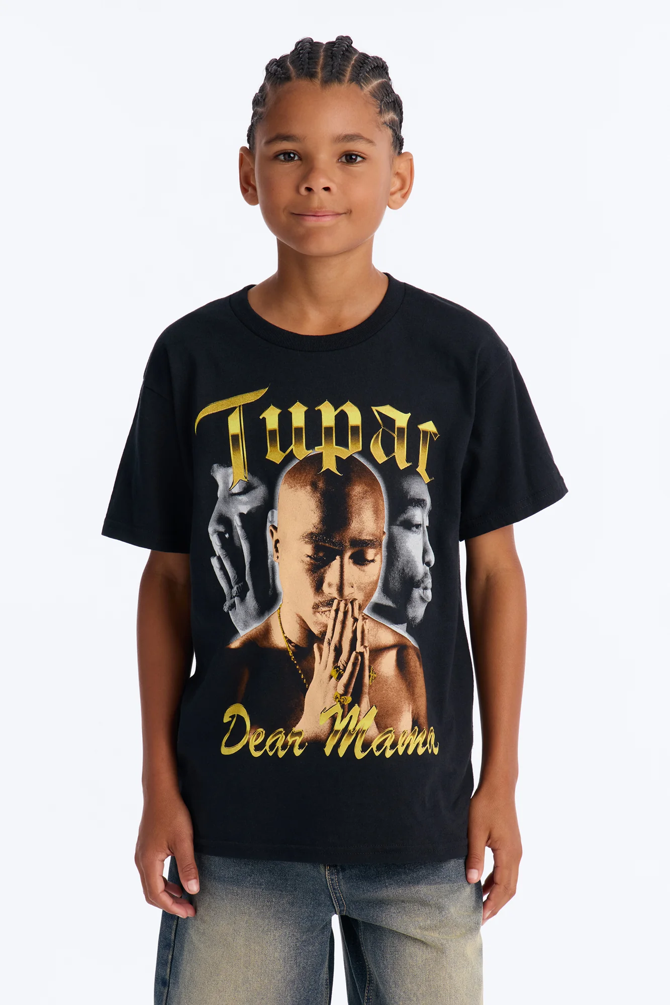 Mini Tupac Dear Mama Jumbo Print Tee - Black - Image 2