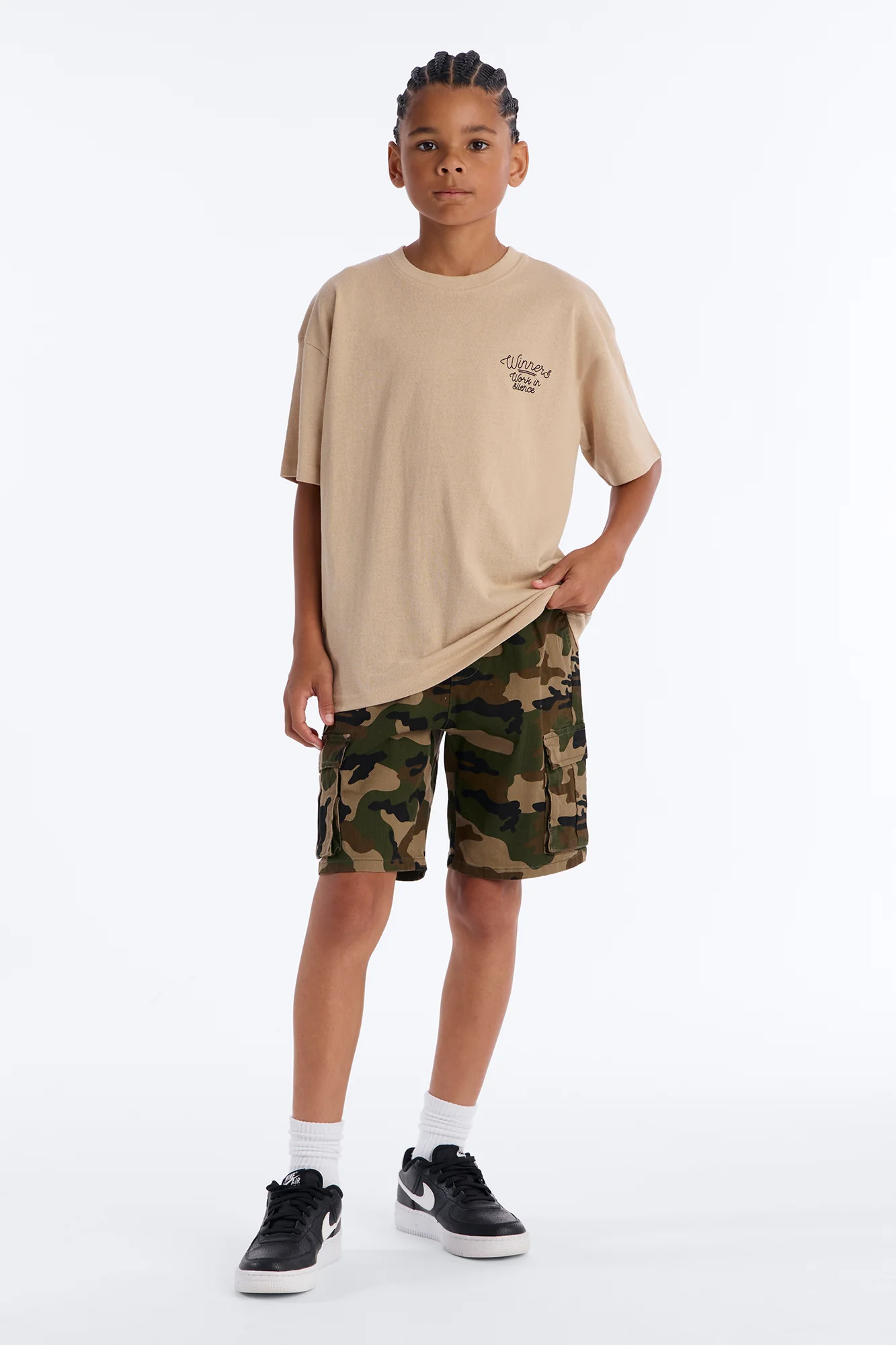 Mini Twill Volley Cargo Shorts - Camouflage