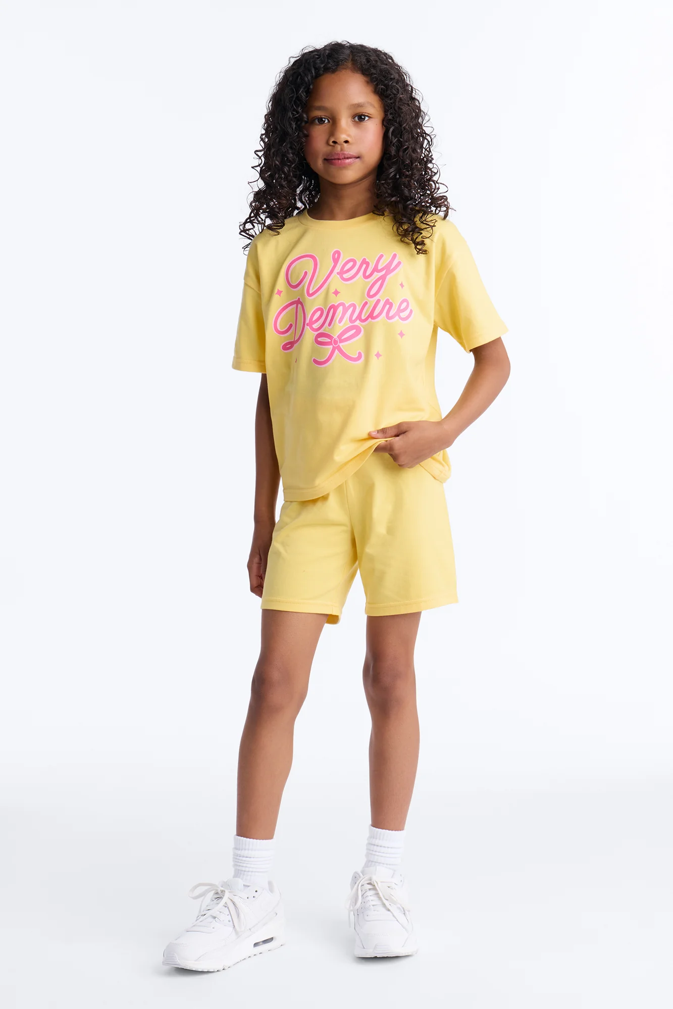 Mini Very Demure Short Set - Butter Yellow