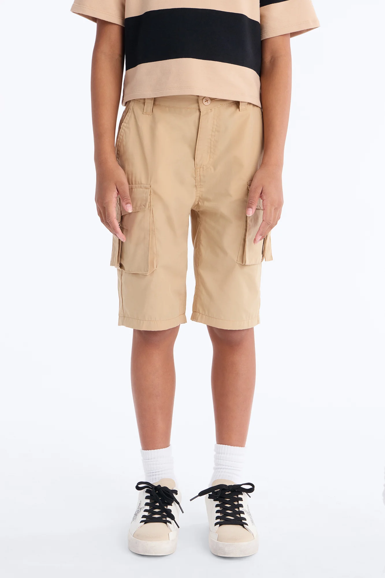 Mini Victoria Cargo Bermuda Shorts - Khaki