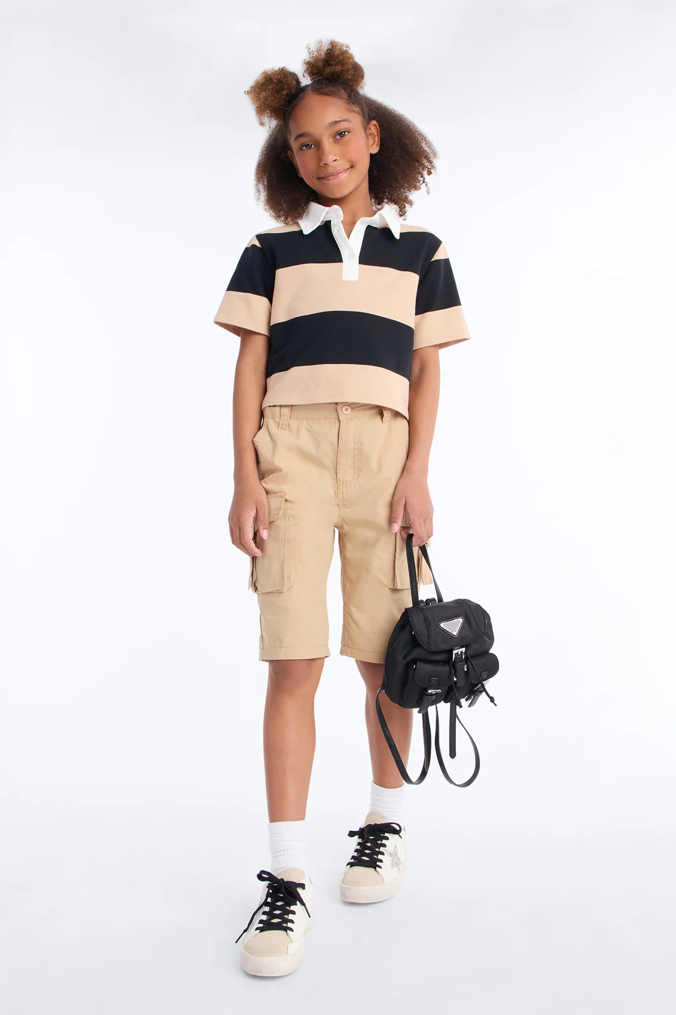 Mini Victoria Cargo Bermuda Shorts - Khaki - Image 2