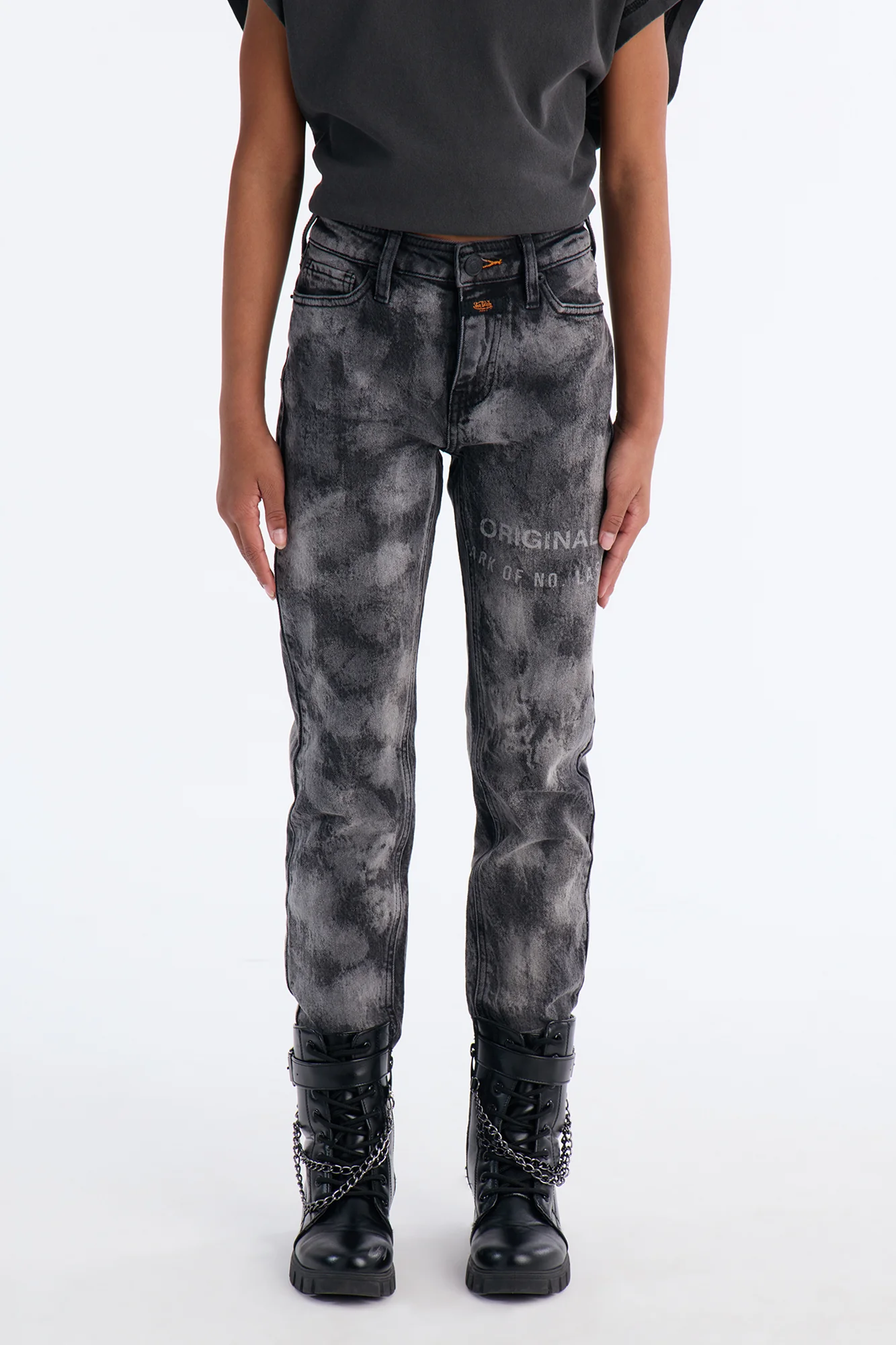 Mini Von Dutch Low Rise Washed Skinny Jeans - Black Wash - Image 4