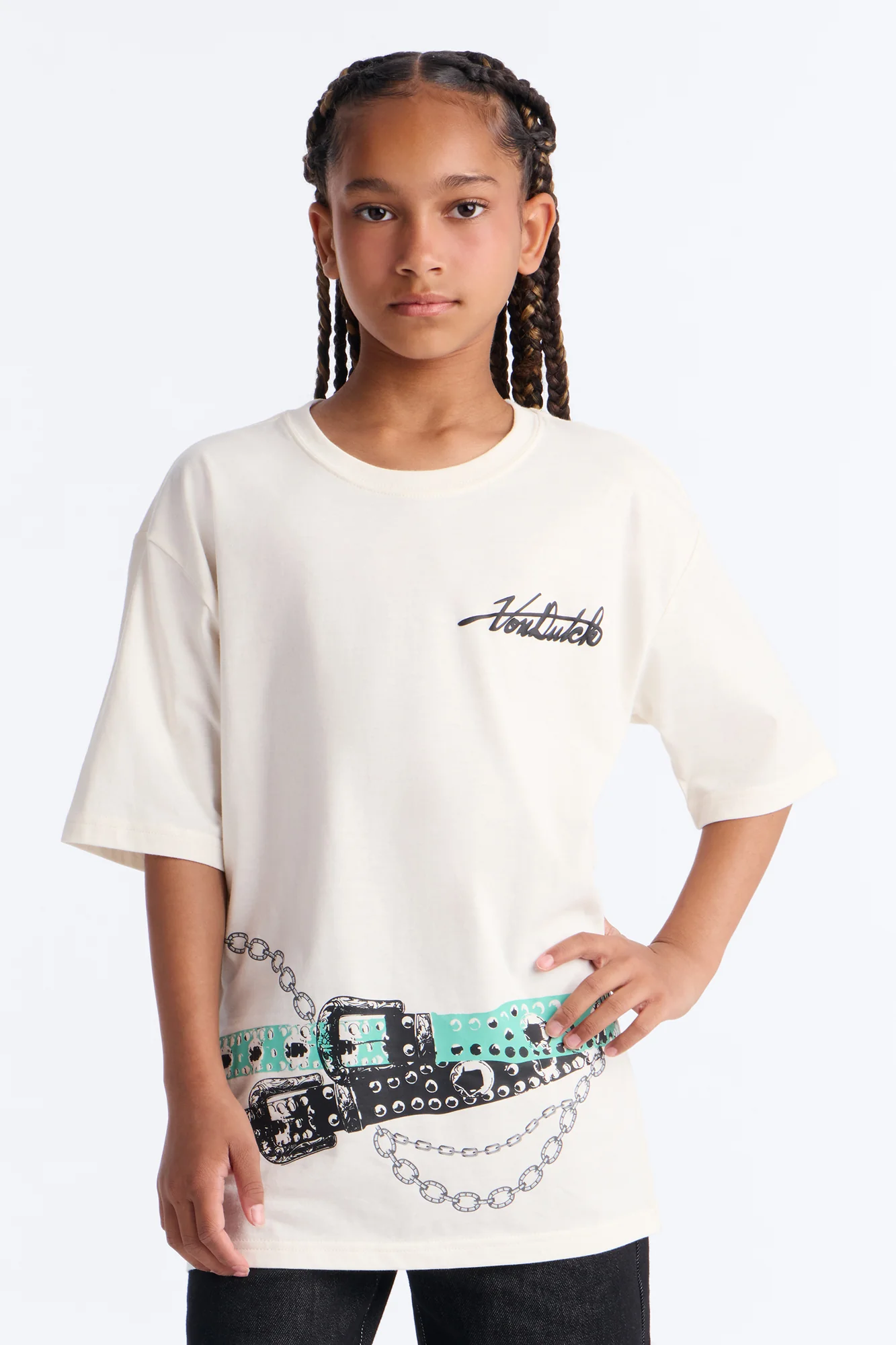 Mini Von Dutch Rebel Spirit Oversize Tshirt - Cream