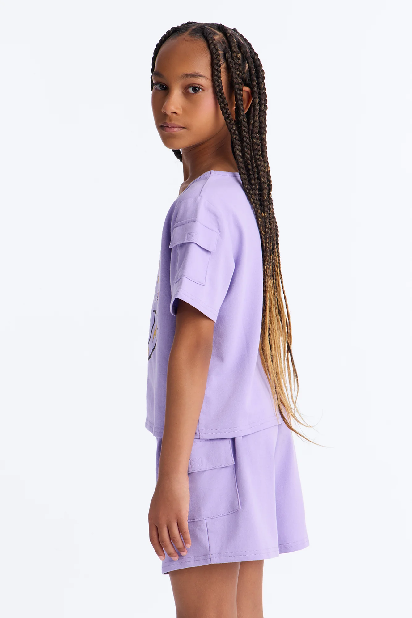 Mini Wanna See You Smile Short Set - Lavender - Image 4
