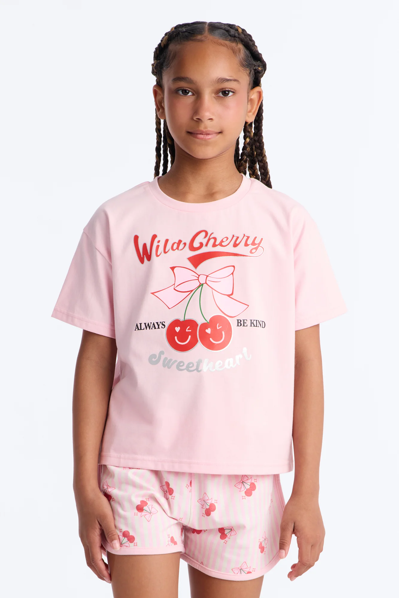 Mini Wild Cherry Short Set - Pink - Image 2