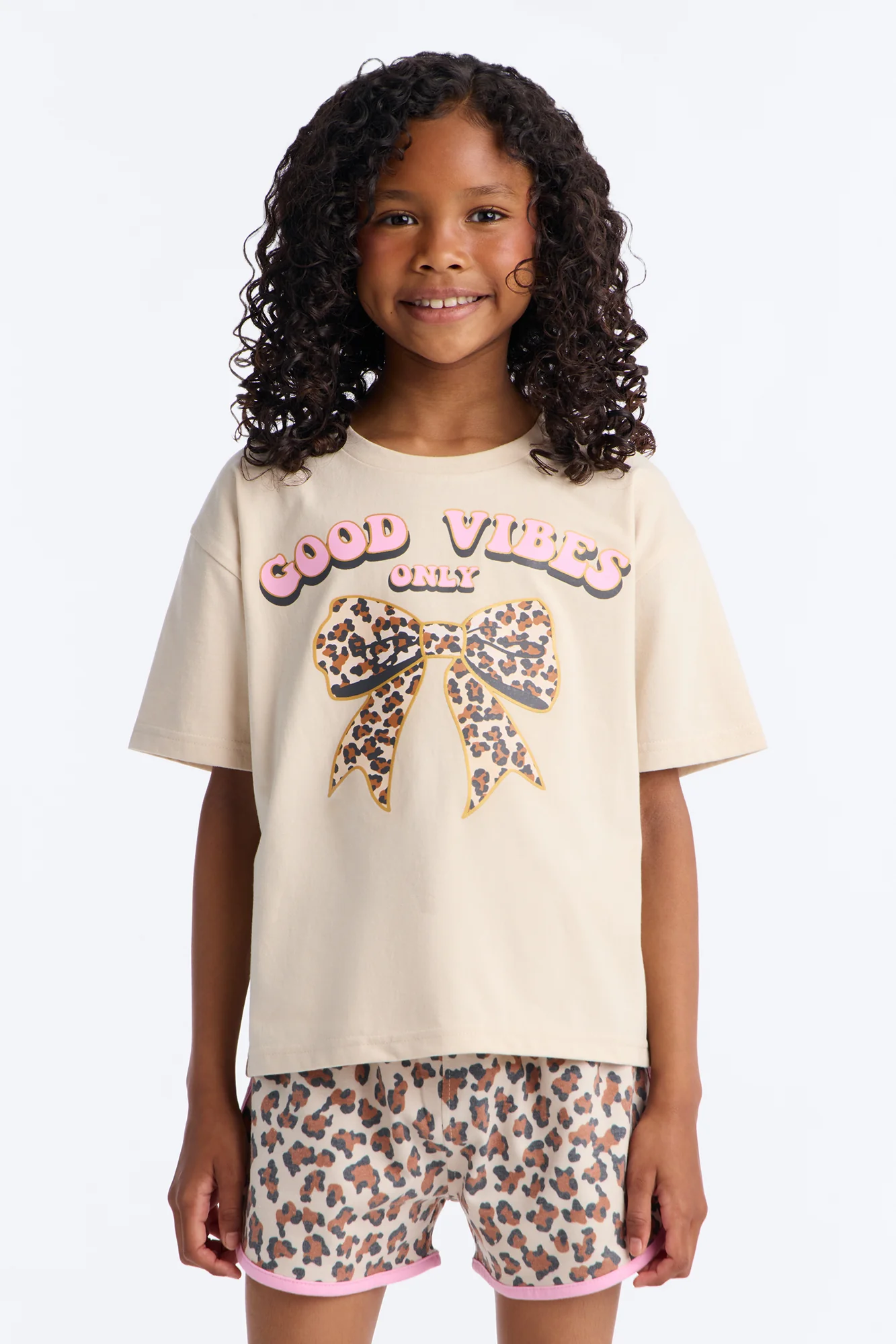 Mini Wild Good Vibes Short Set - Mocha/combo - Image 2