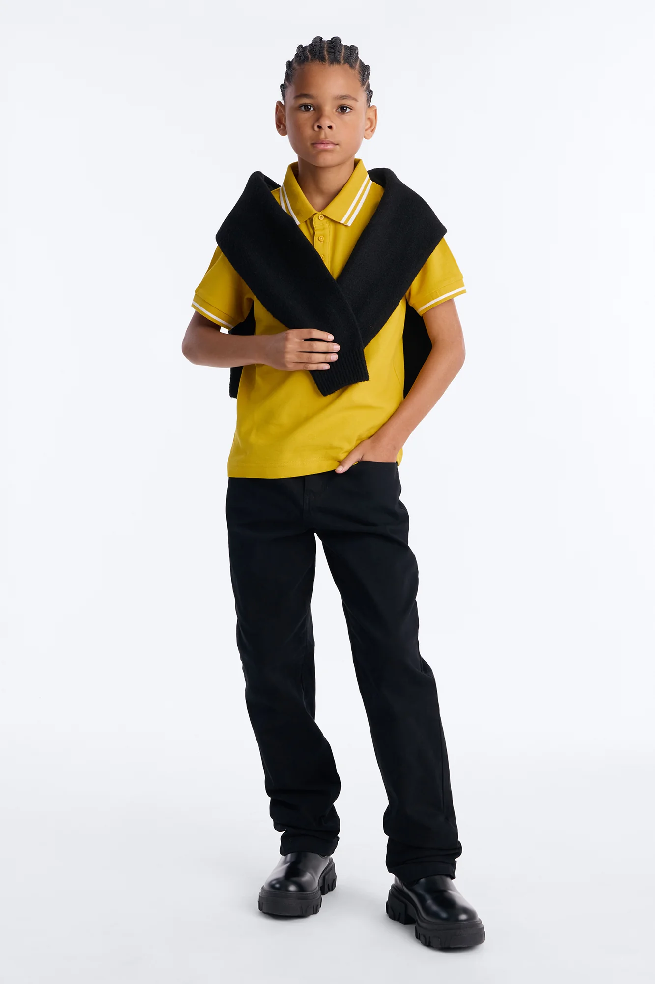 Mini Wilson Short Sleeve Polo - Mustard - Image 2