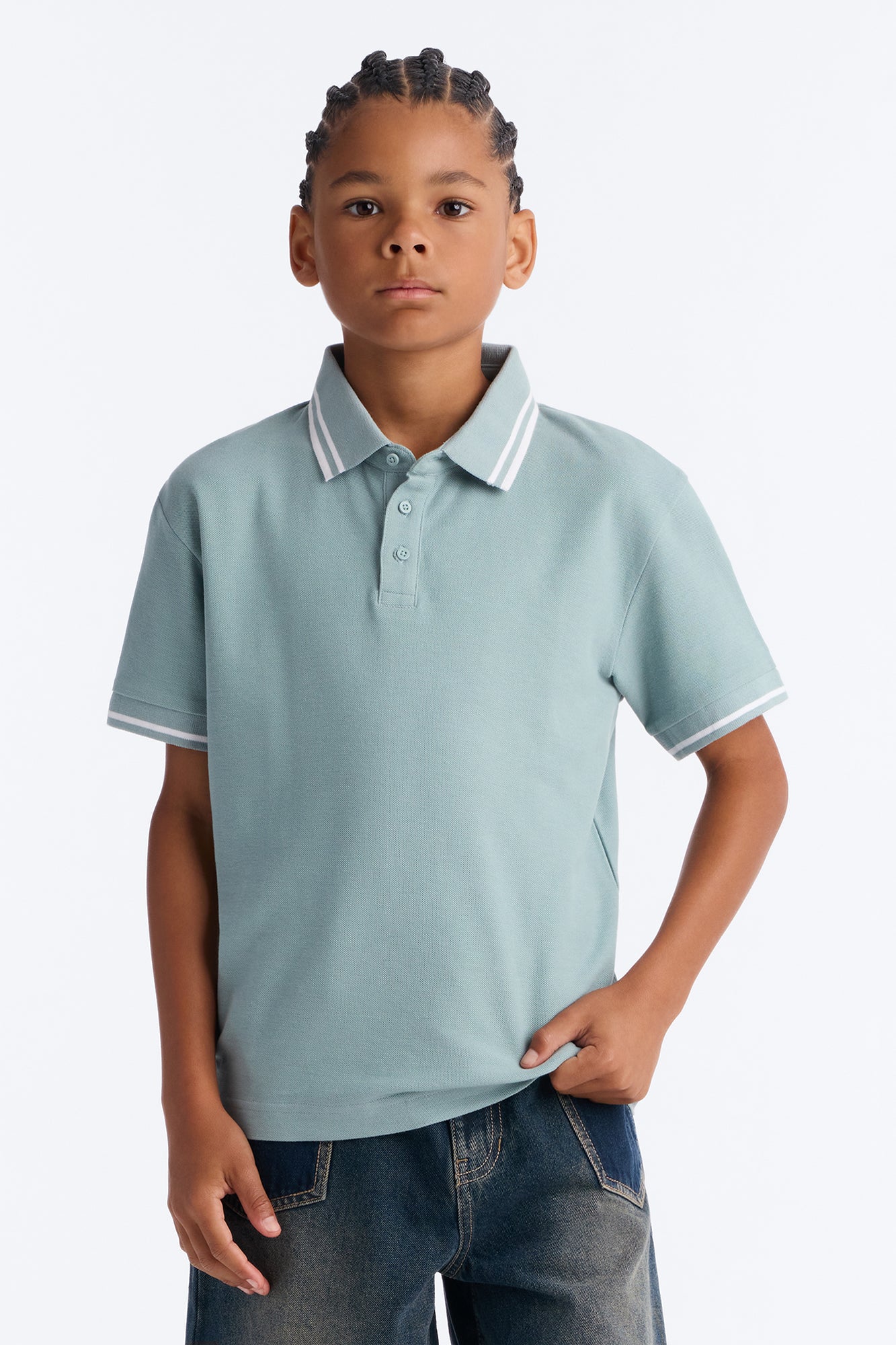 Mini Wilson Short Sleeve Polo - Slate Blue