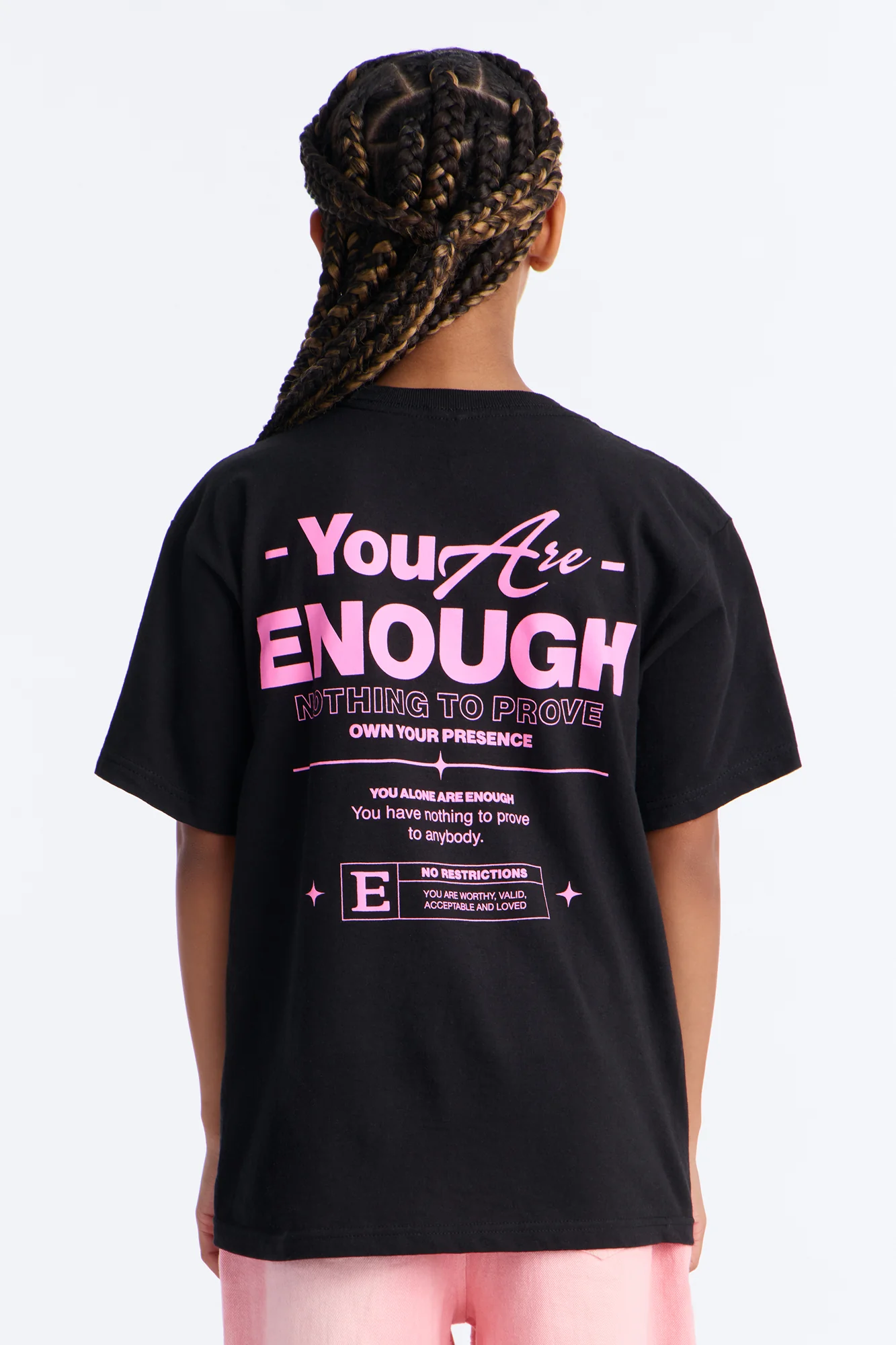 Mini You Are Enough Short Sleeve Tee - Black