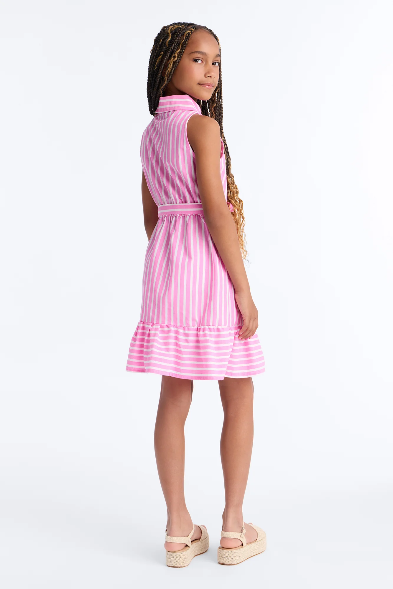 Mini You Are My Sunshine Sleeveless Shirt Dress - Pink/combo - Image 4