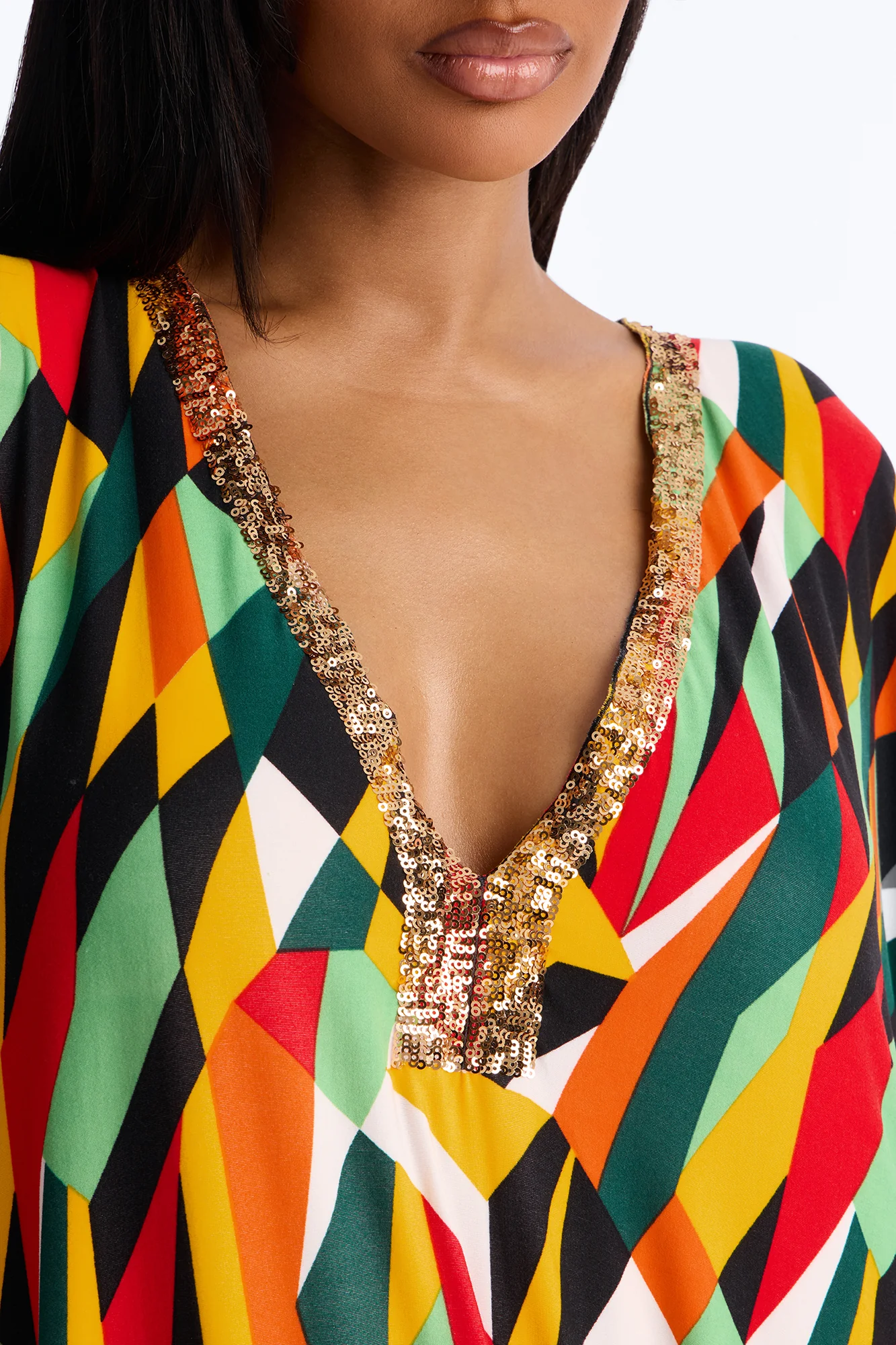 Mirage Pool Sequins Cover Up Maxi Kaftan - Multi Color - Image 3