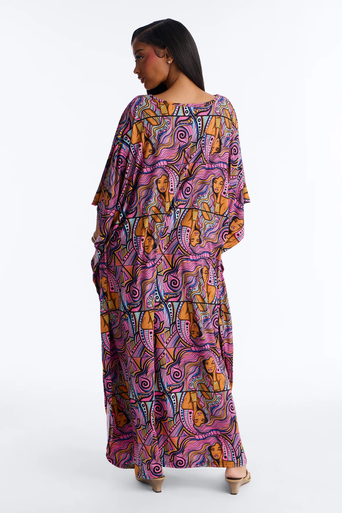 Mirage Pool Sequins Cover Up Maxi Kaftan - Pink/combo - Image 4