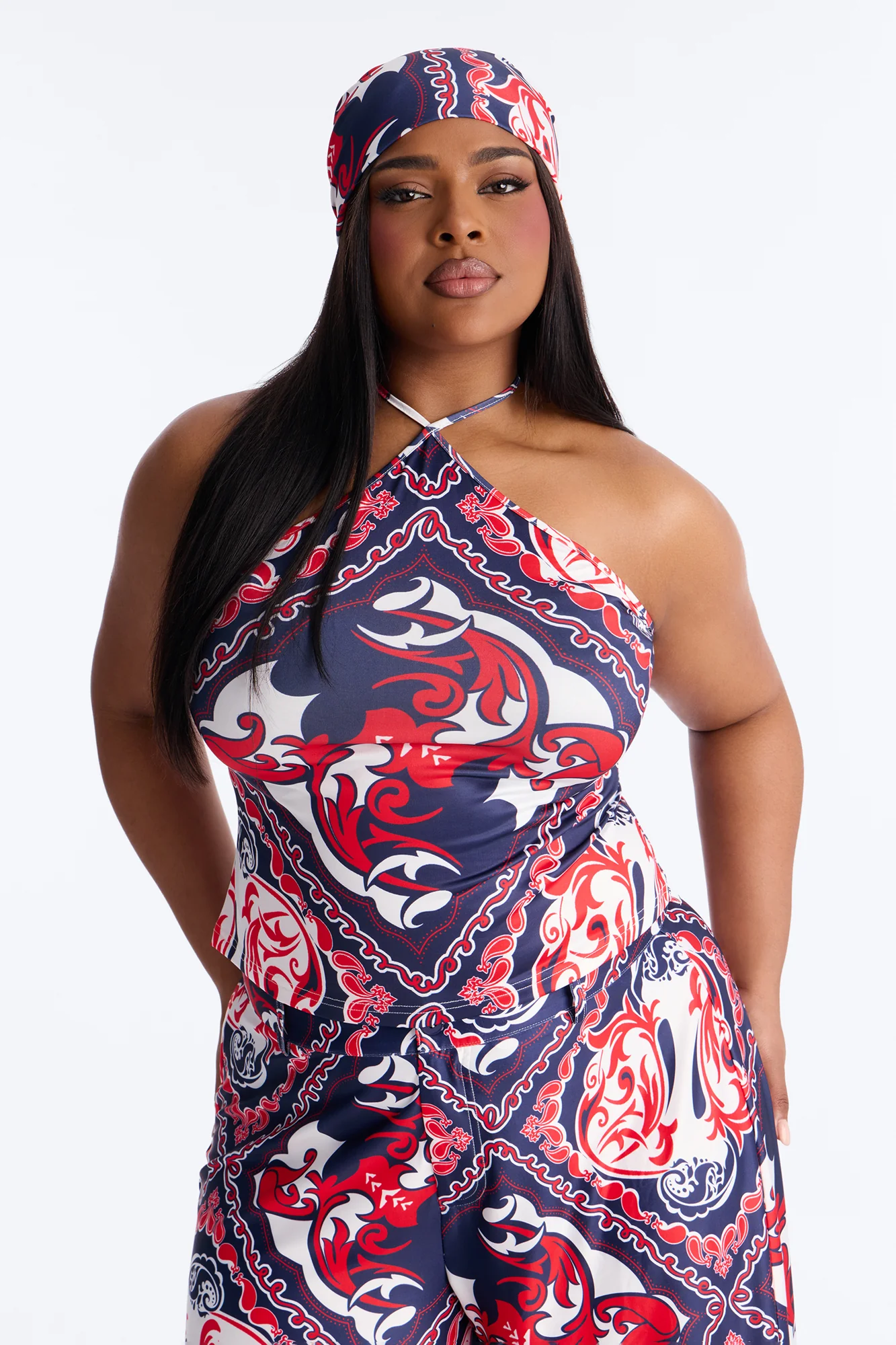 Miranda 3 Piece Halter Pant Set - Navy/combo - Image 6