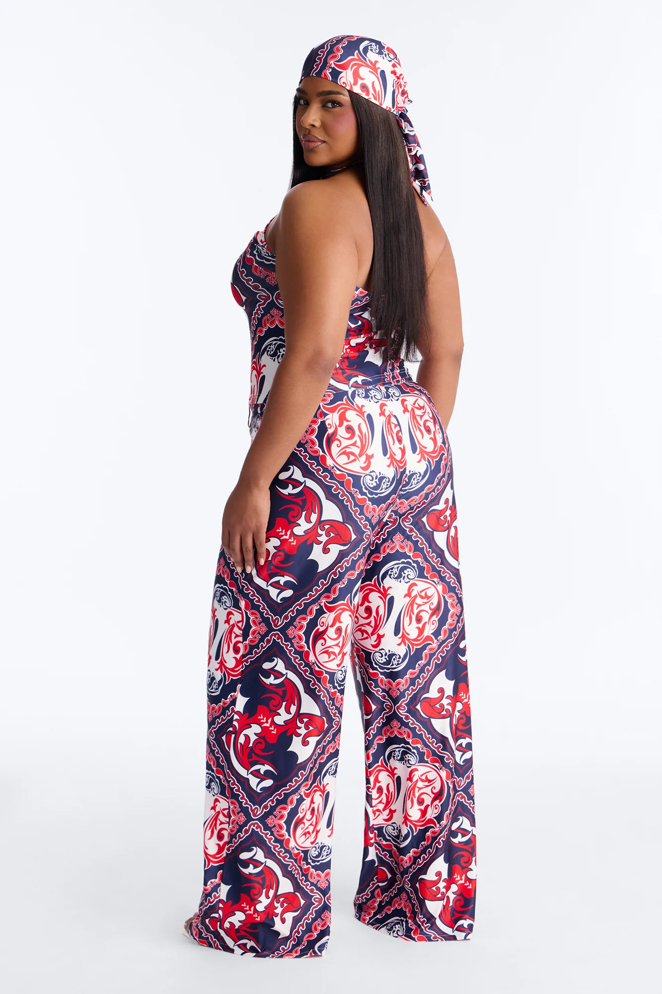 Miranda 3 Piece Halter Pant Set - Navy/combo - Image 7