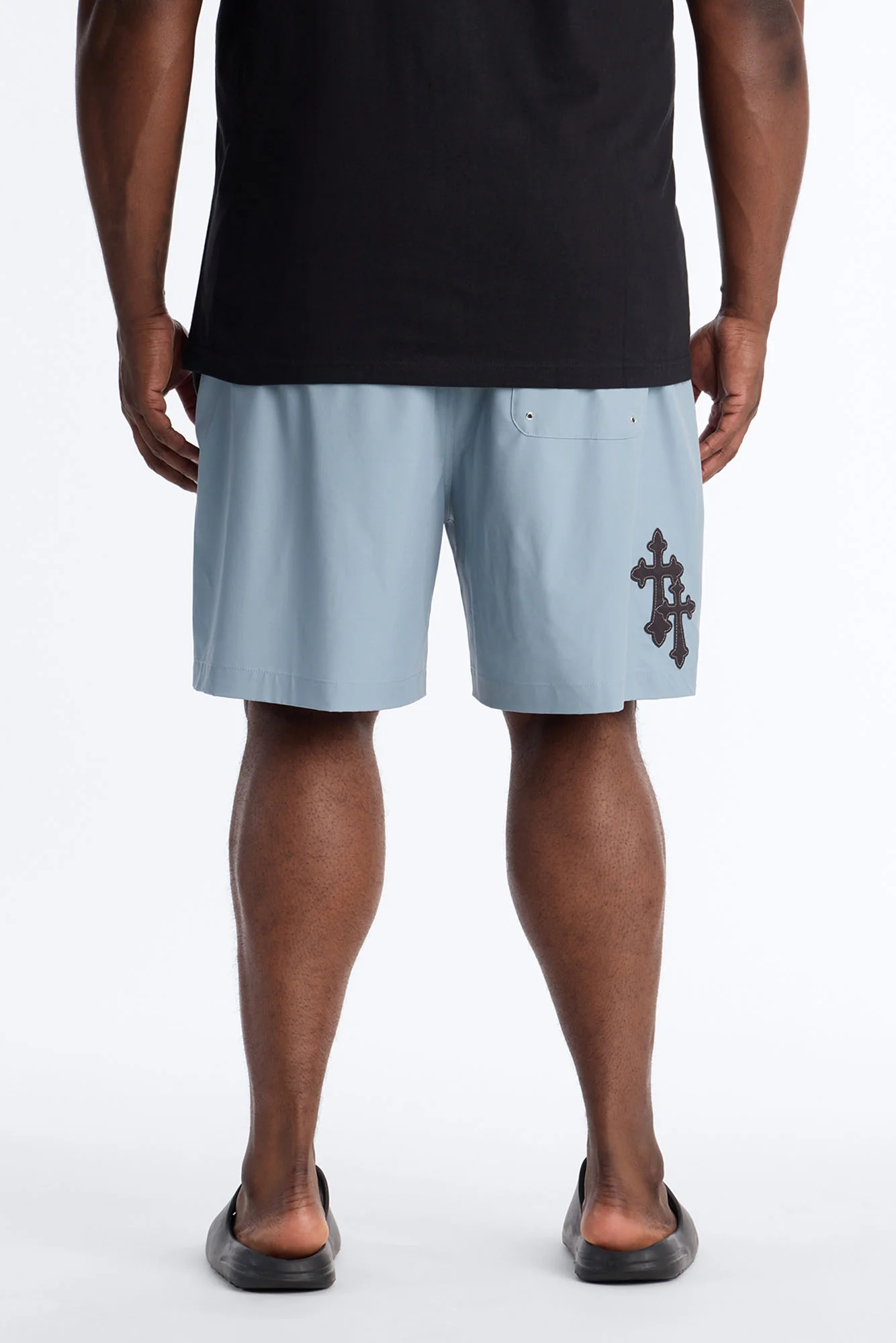 Mirrored Faith Applique Swim Trunk 7″ - Grey - Image 8