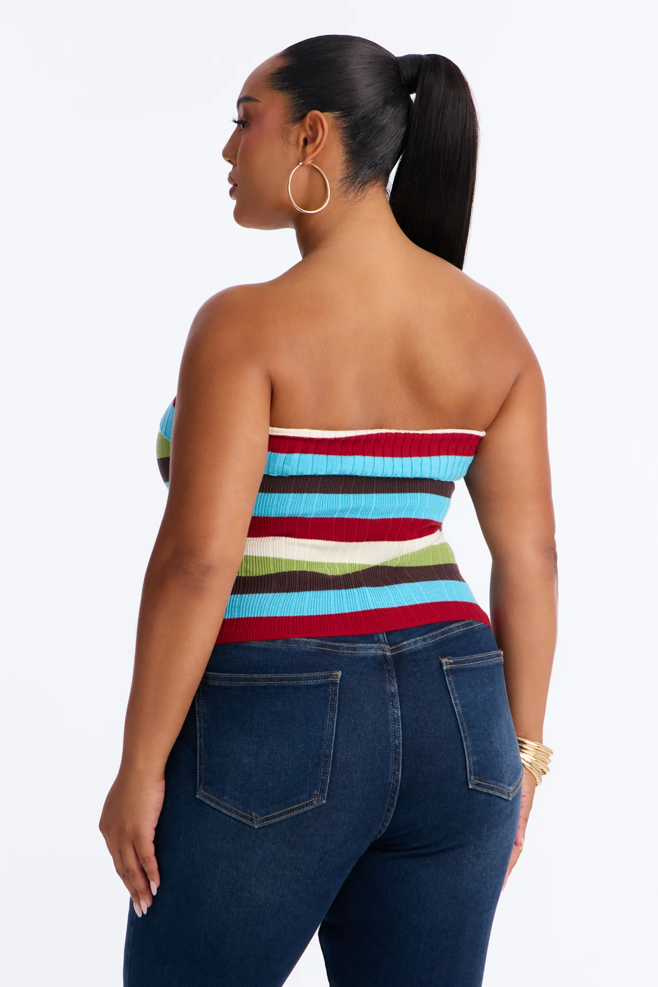 Miss Little Getaway Striped Sweater Top - Multi Color - Image 7