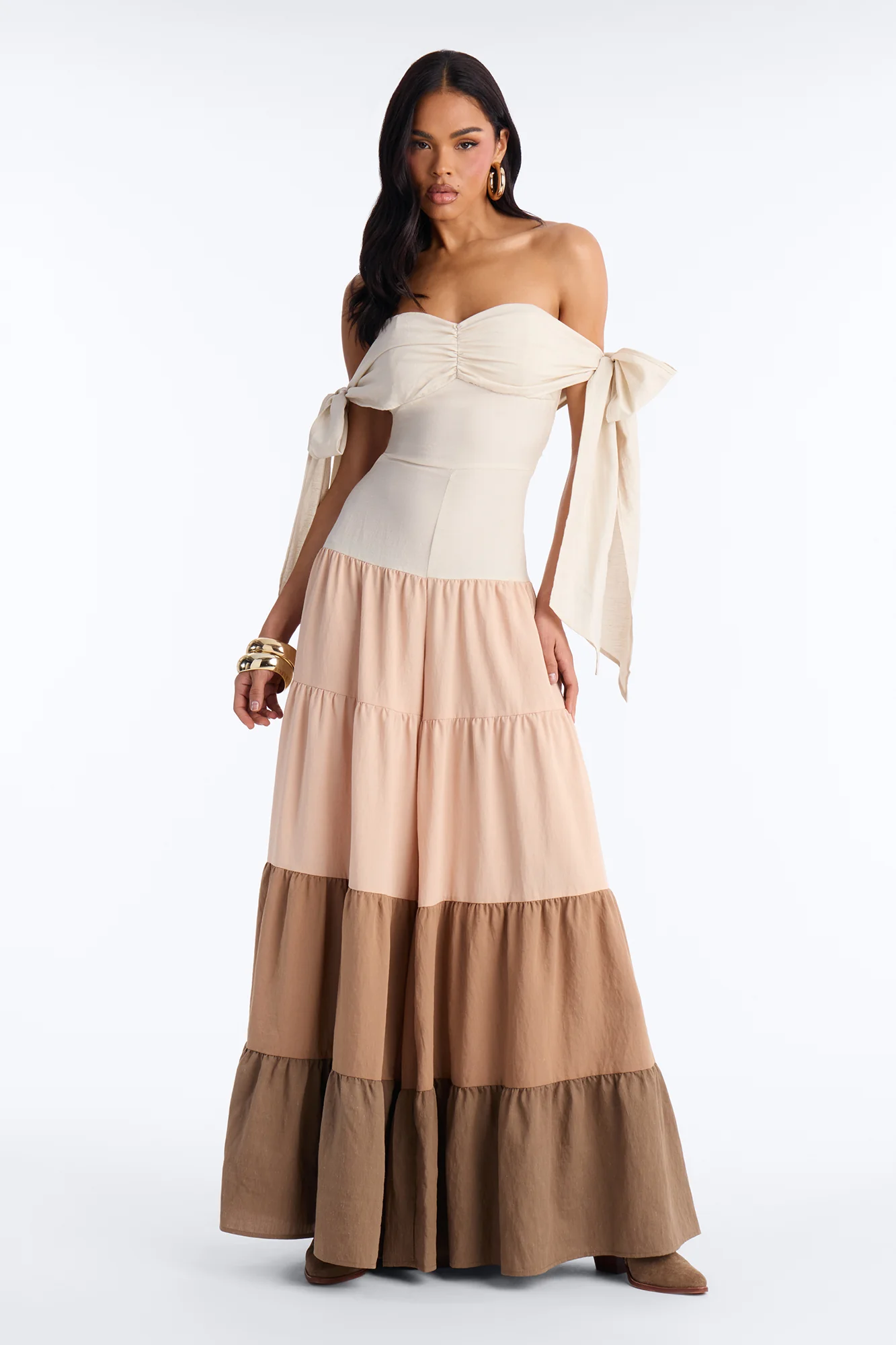 Mocha Dreams Tiered Jumpsuit - Oatmeal