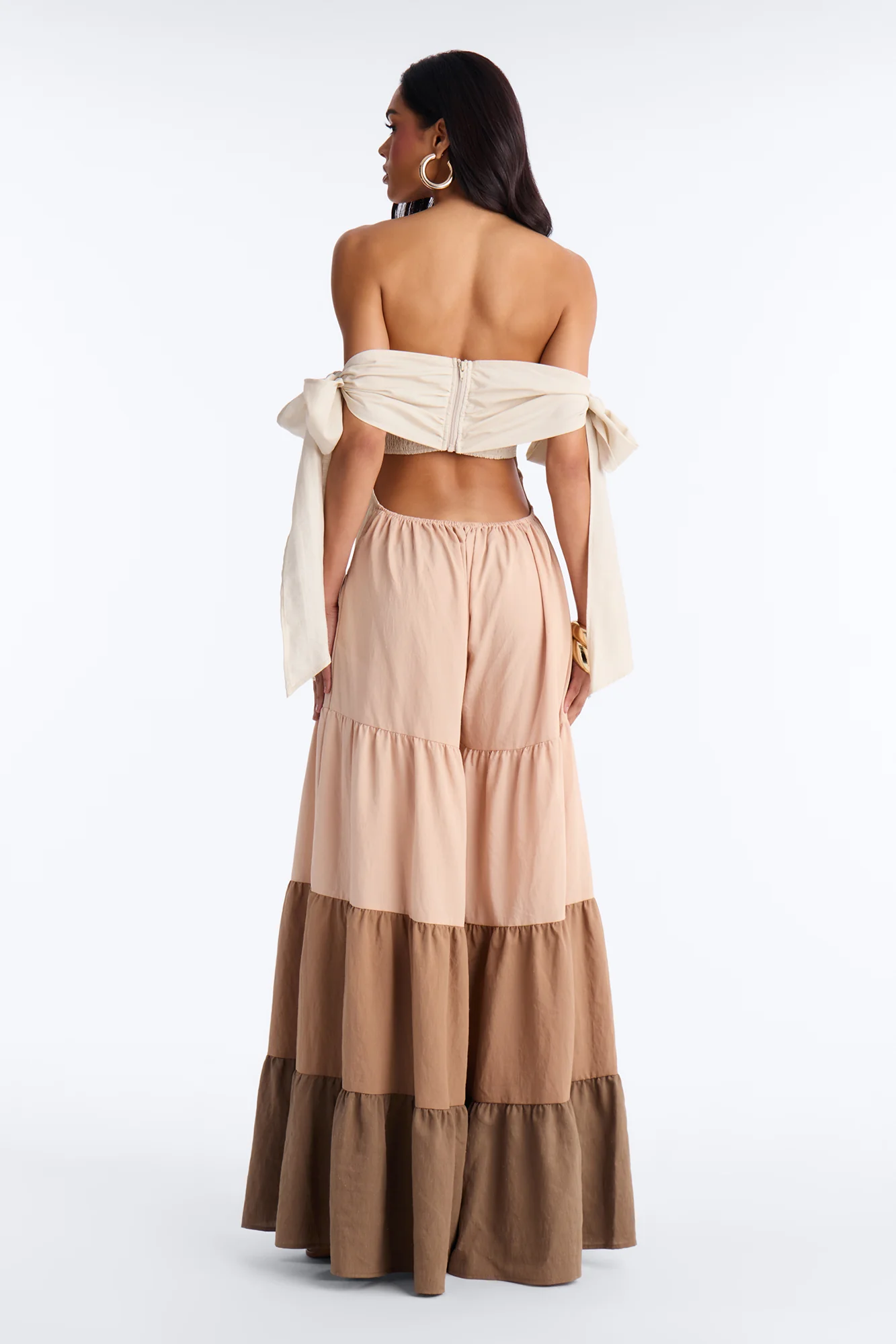 Mocha Dreams Tiered Jumpsuit - Oatmeal - Image 4