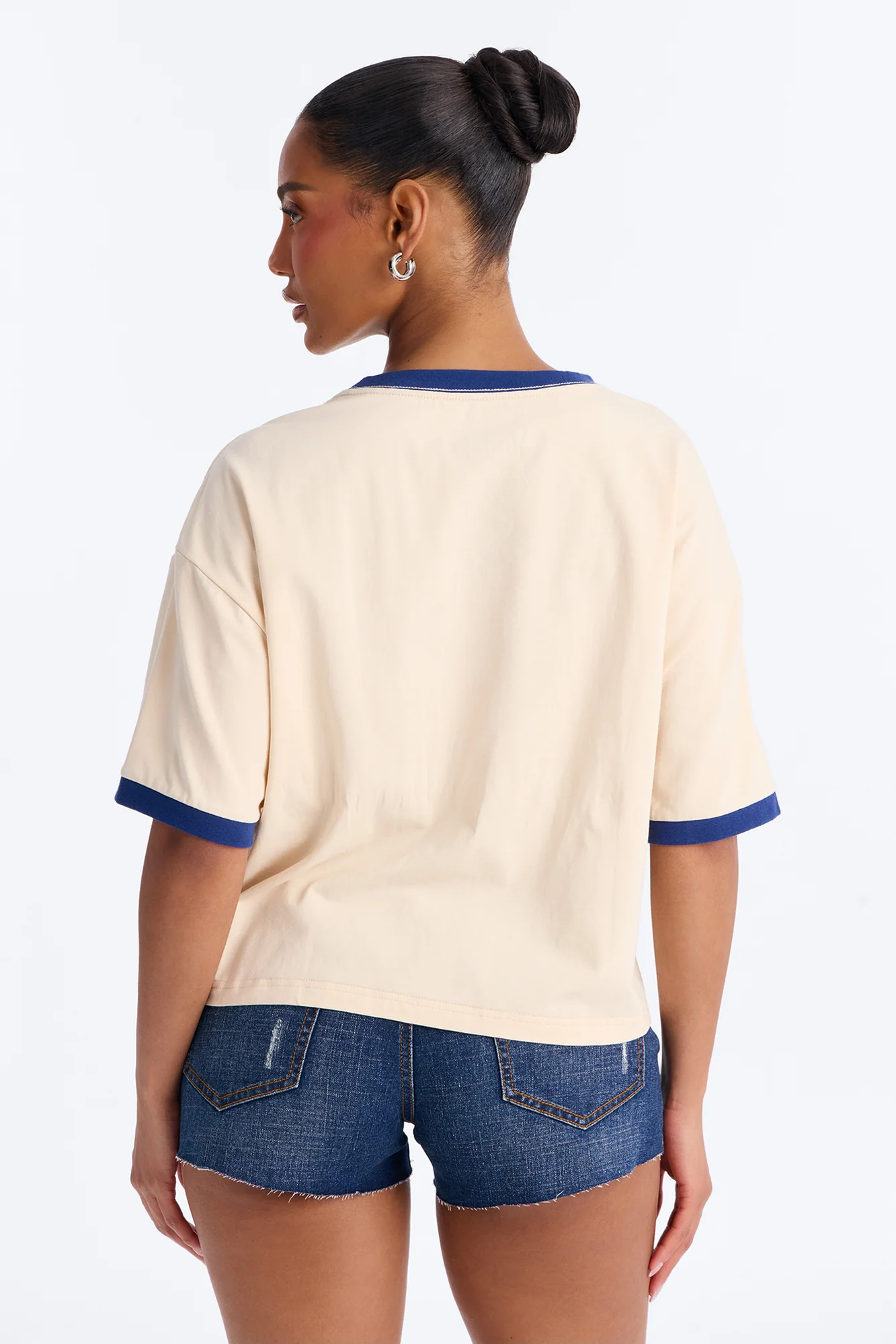 Modelo Collection Flocked Baby Tee - Taupe - Image 4