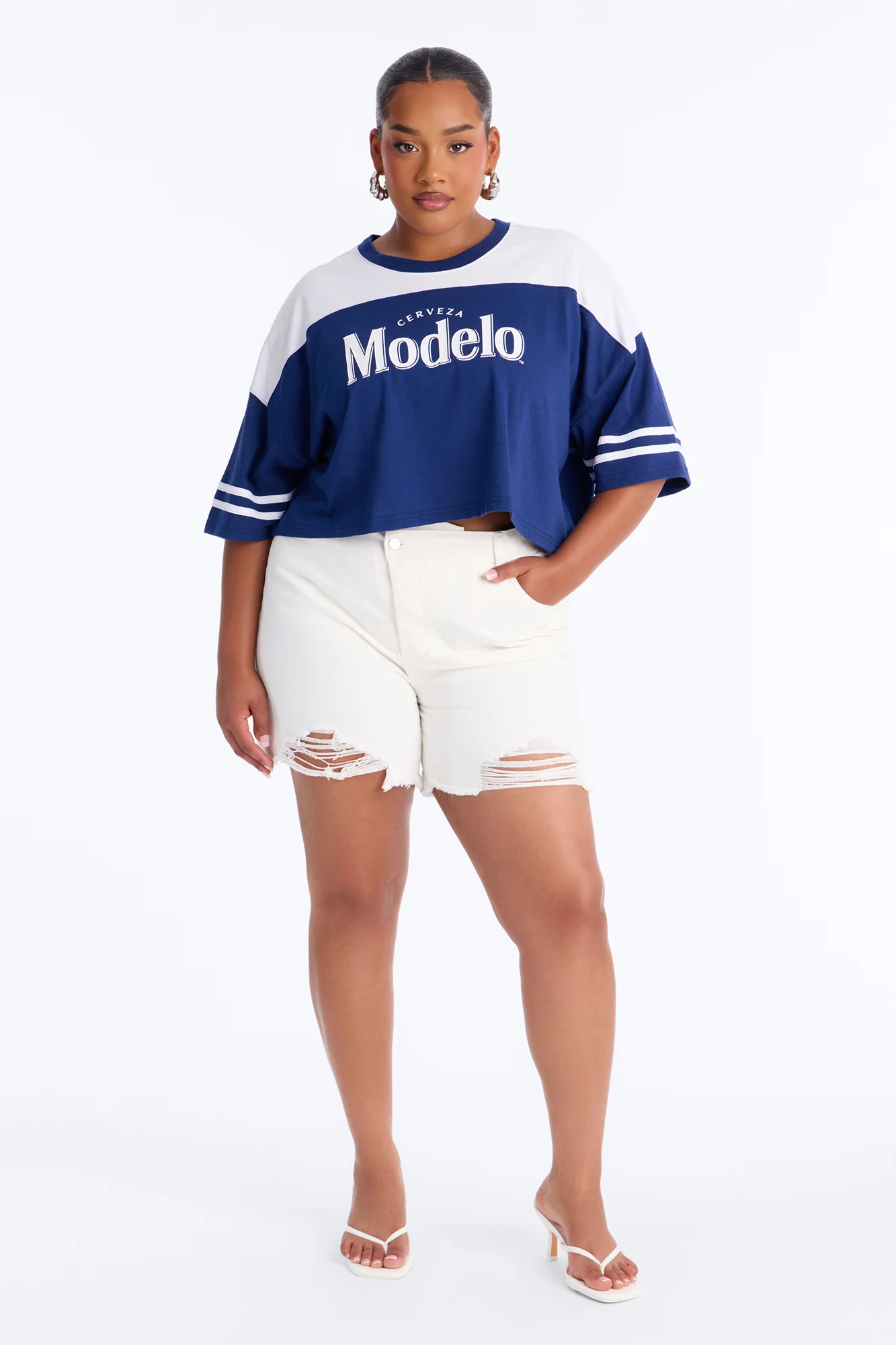 Modelo Collection Rhinestone Jersey - Navy - Image 5