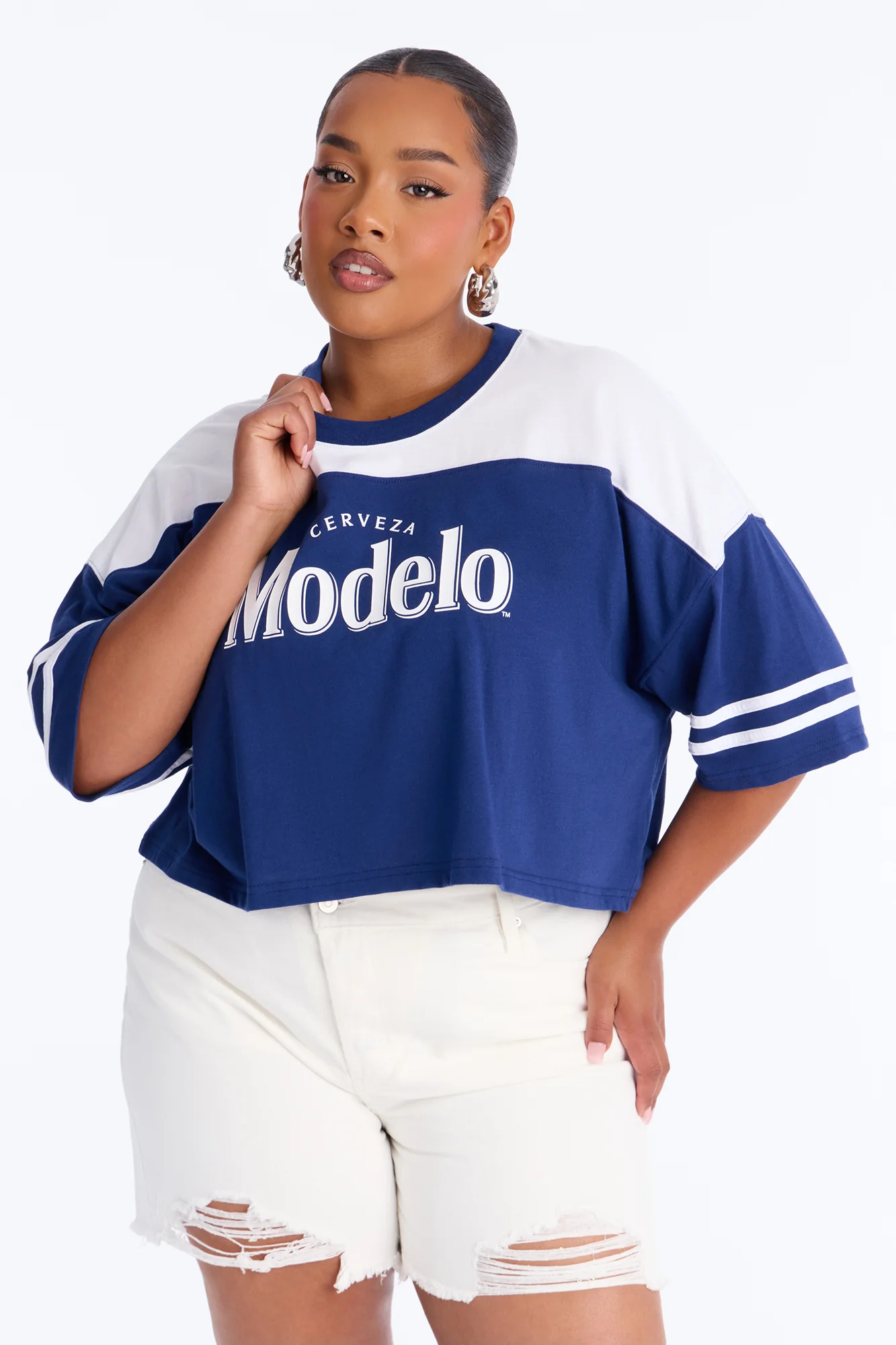 Modelo Collection Rhinestone Jersey - Navy - Image 6