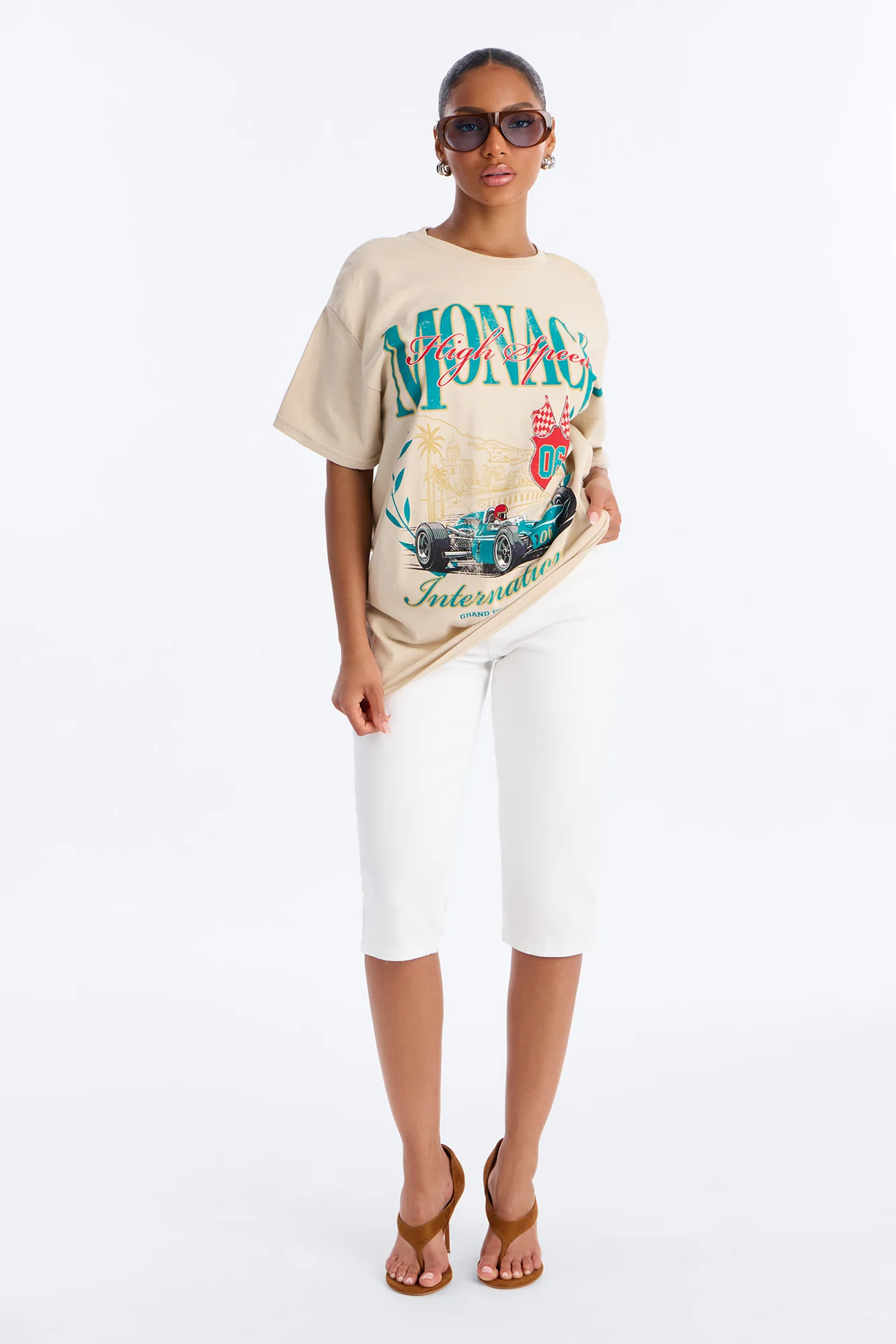 Monaco International Racing Tee - Sand - Image 2