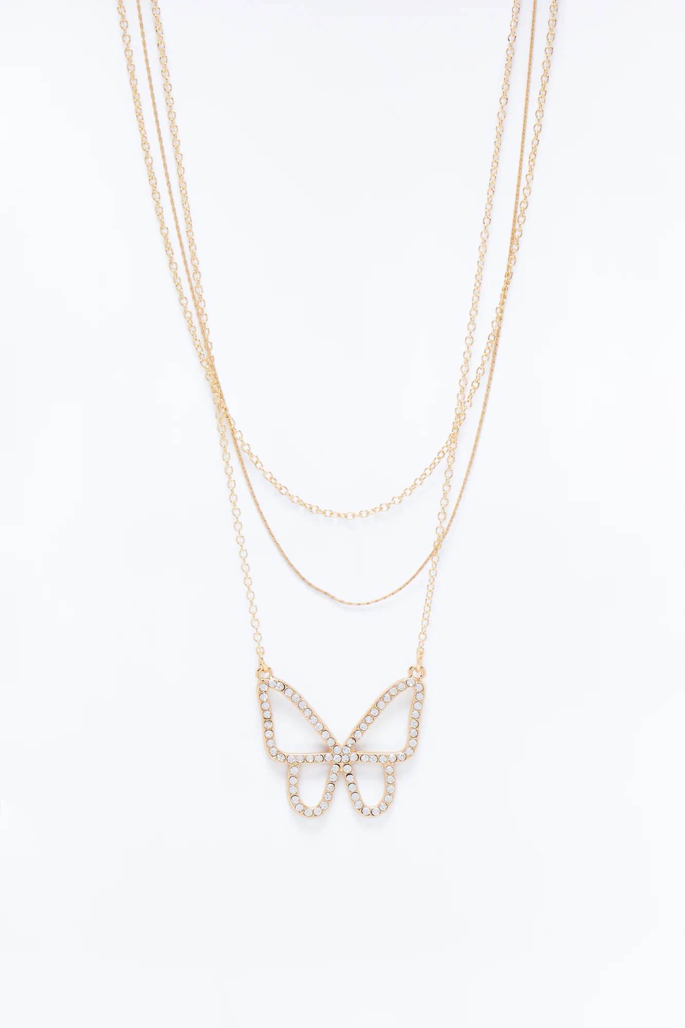 Monarch Butterfly Layered Neckalce - Gold - Image 3
