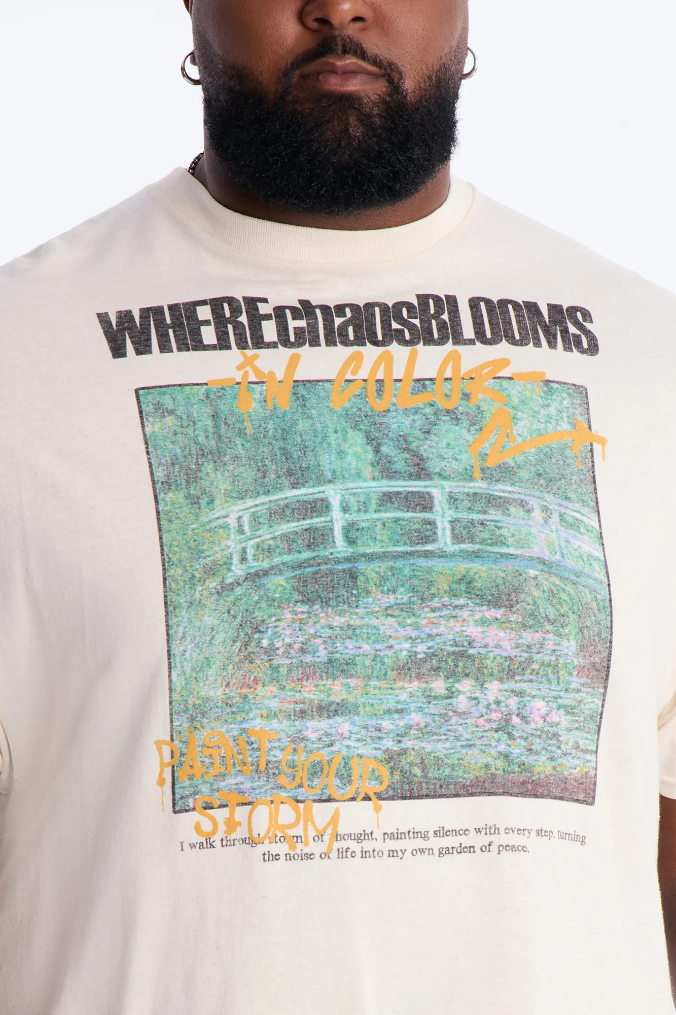 Monet Where Chaos Blooms Short Sleeve Tee - Natural - Image 6