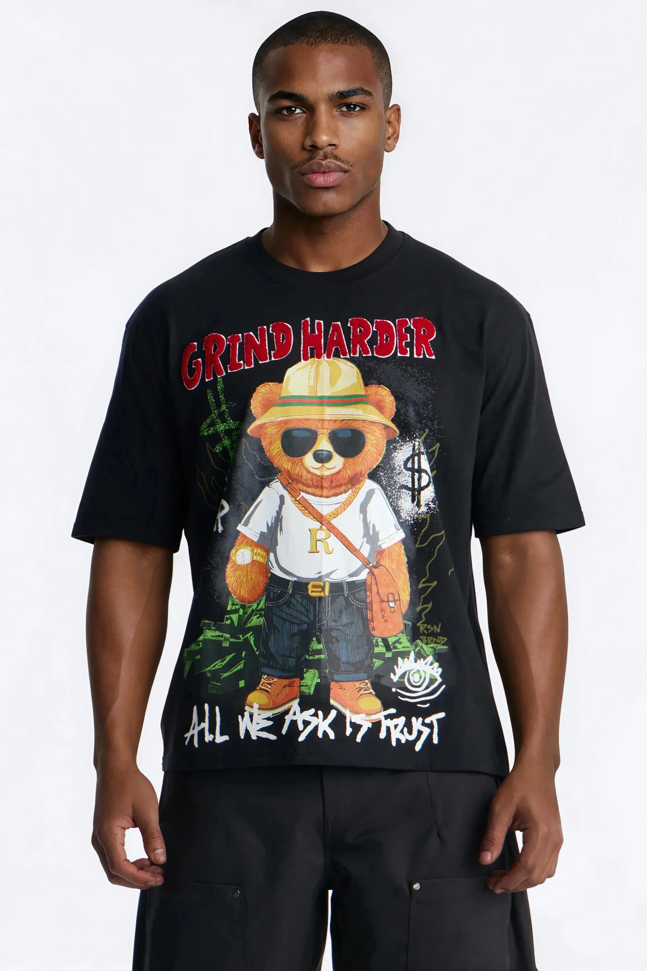 Money Grind Harder Short Sleeve Tee - Black