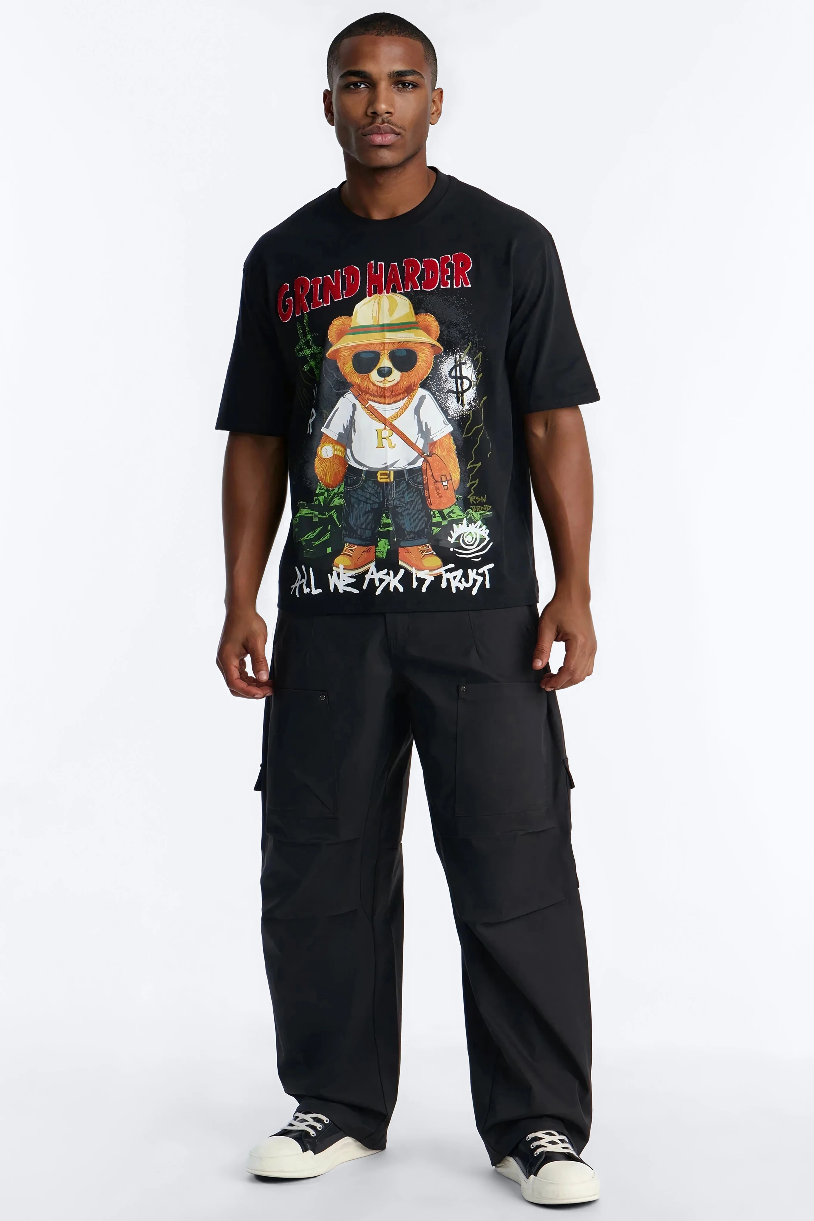 Money Grind Harder Short Sleeve Tee - Black - Image 2