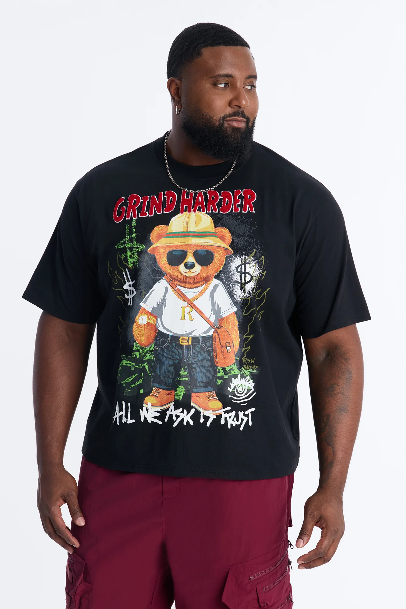 Money Grind Harder Short Sleeve Tee - Black - Image 3