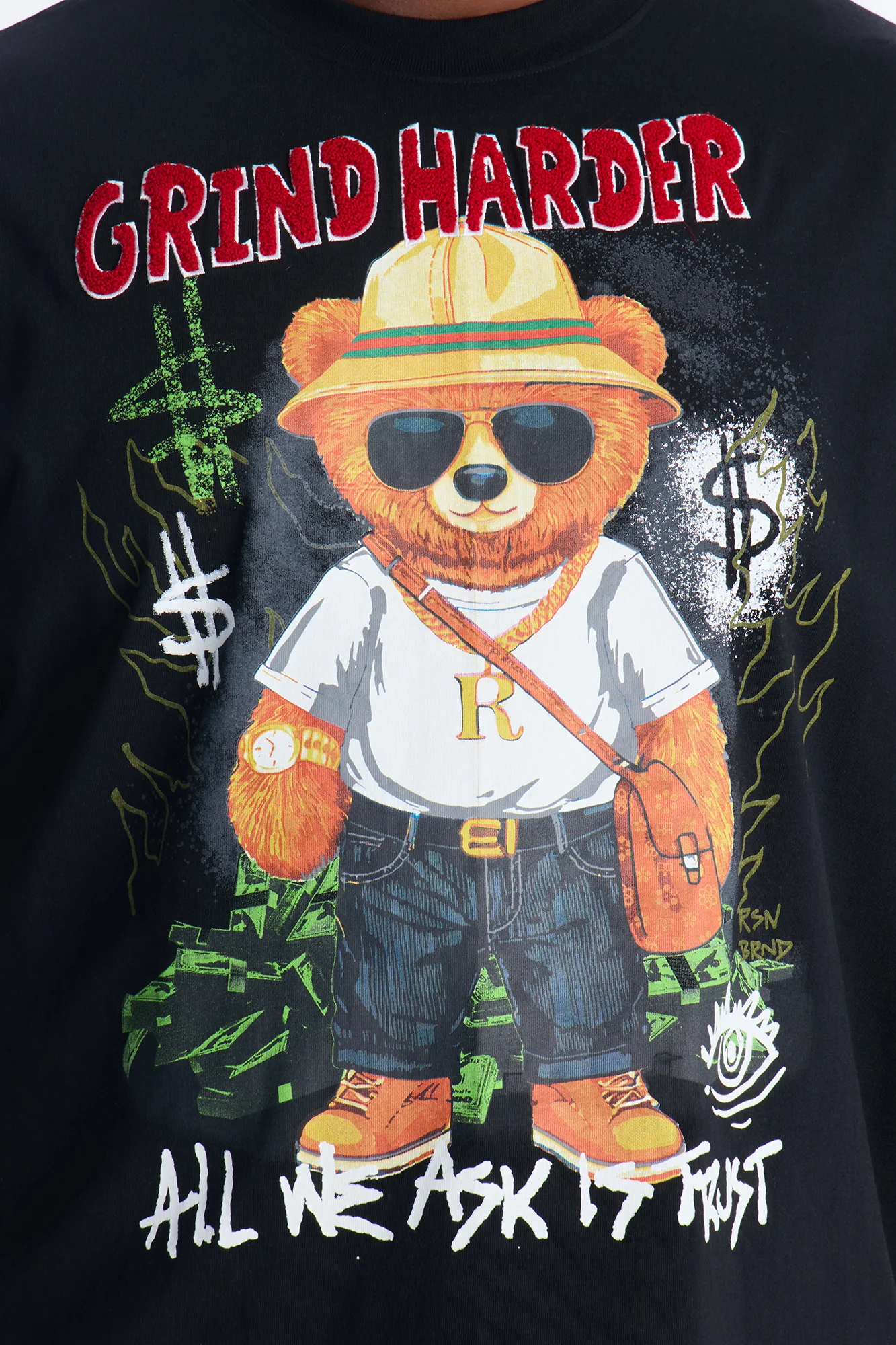 Money Grind Harder Short Sleeve Tee - Black - Image 5