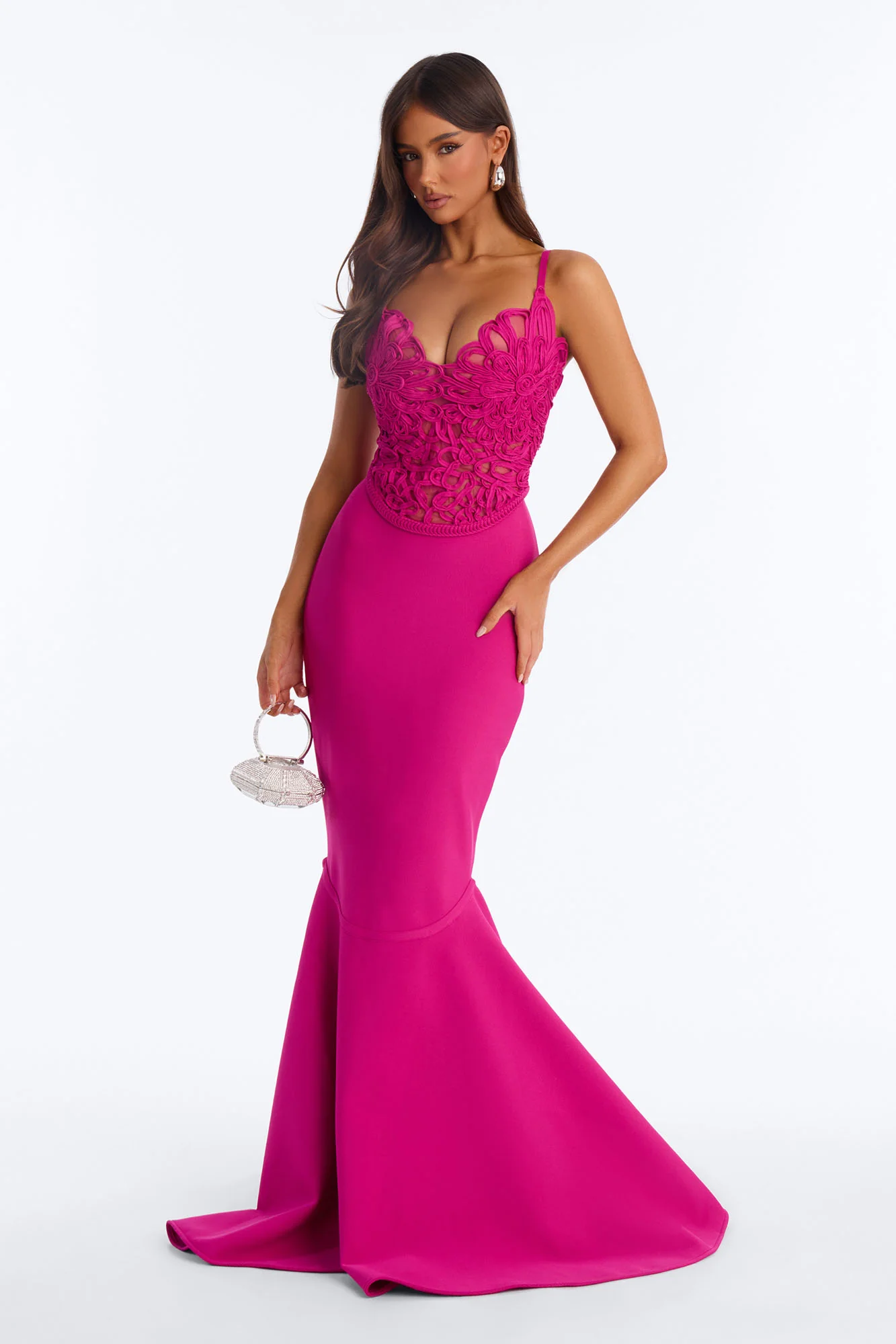 Monique Bandage Mermaid Maxi Dress - Magenta