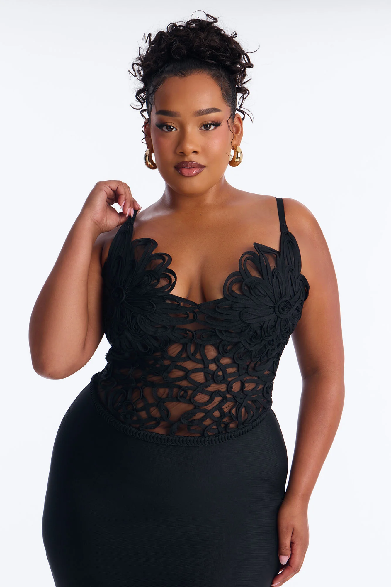 Monique Bandage Mermaid Midi Dress - Black - Image 6