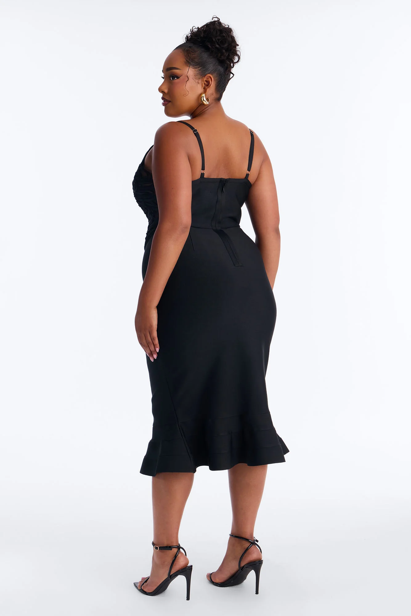 Monique Bandage Mermaid Midi Dress - Black - Image 8