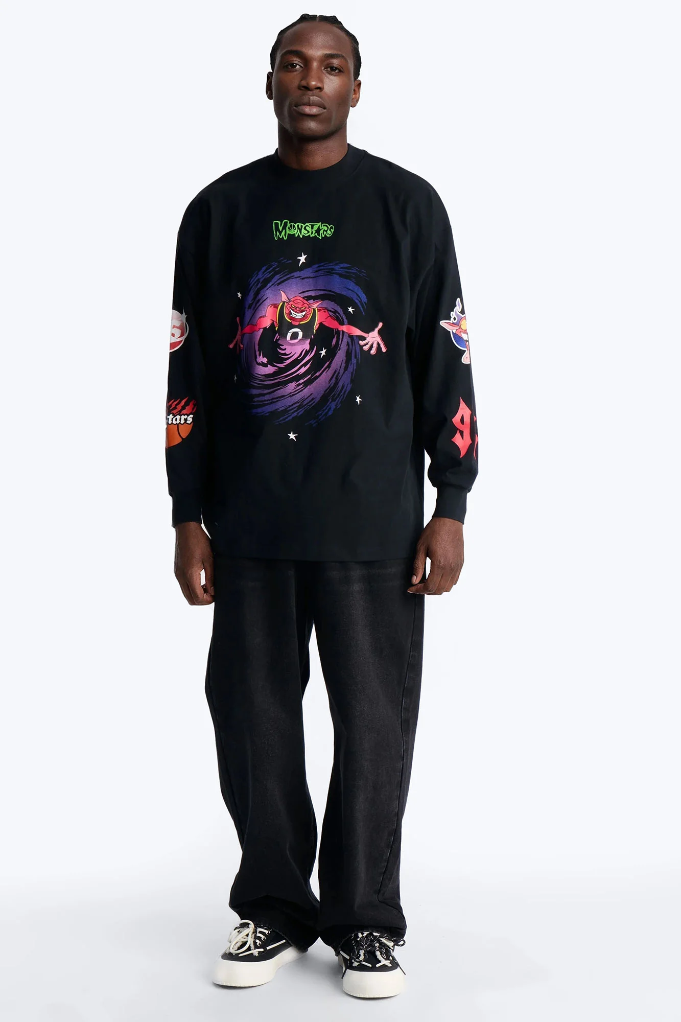 Space Jam Monstars Chrome Premium Long Sleeve Shirt - Black - Image 2