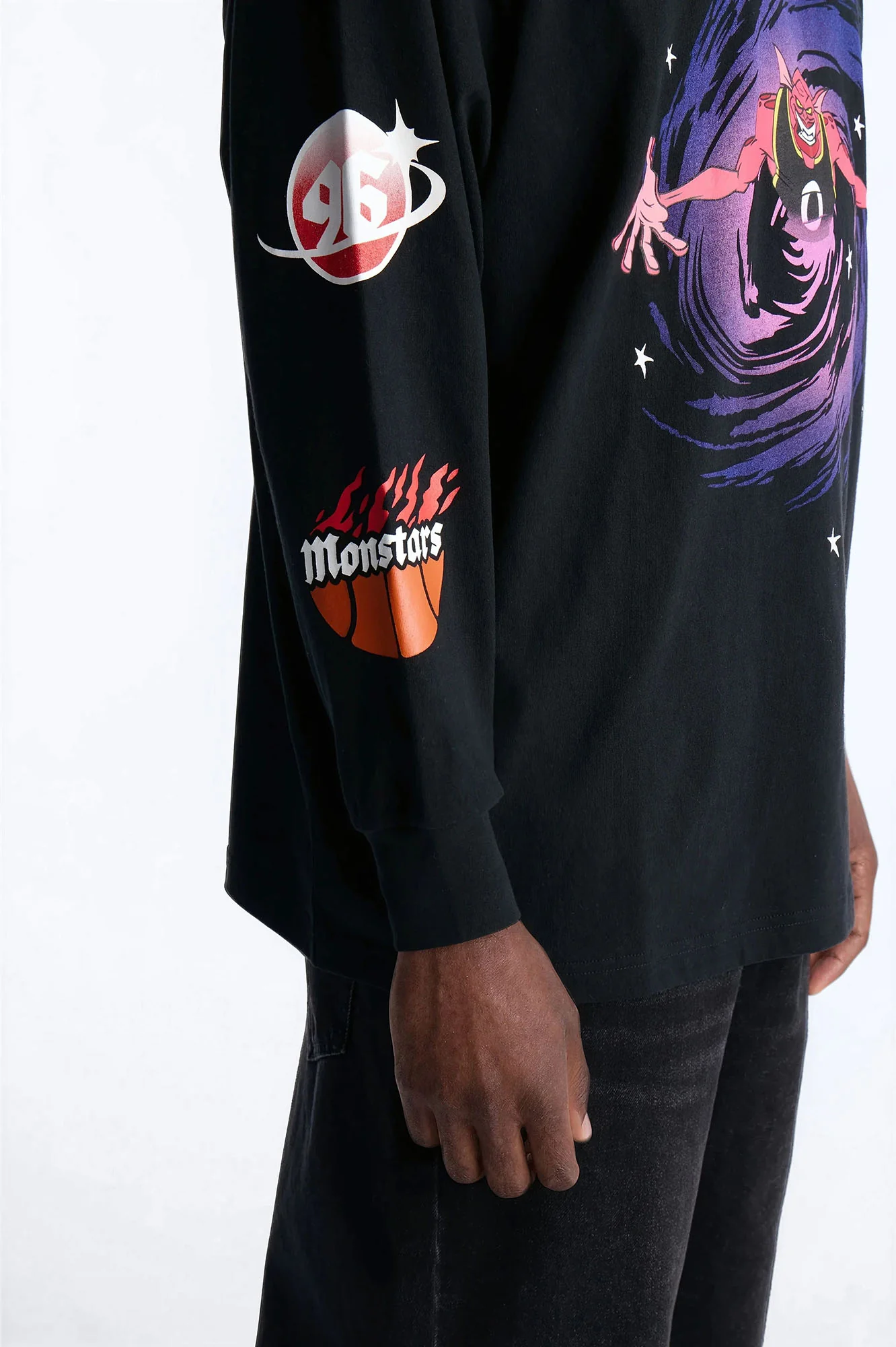 Space Jam Monstars Chrome Premium Long Sleeve Shirt - Black - Image 4