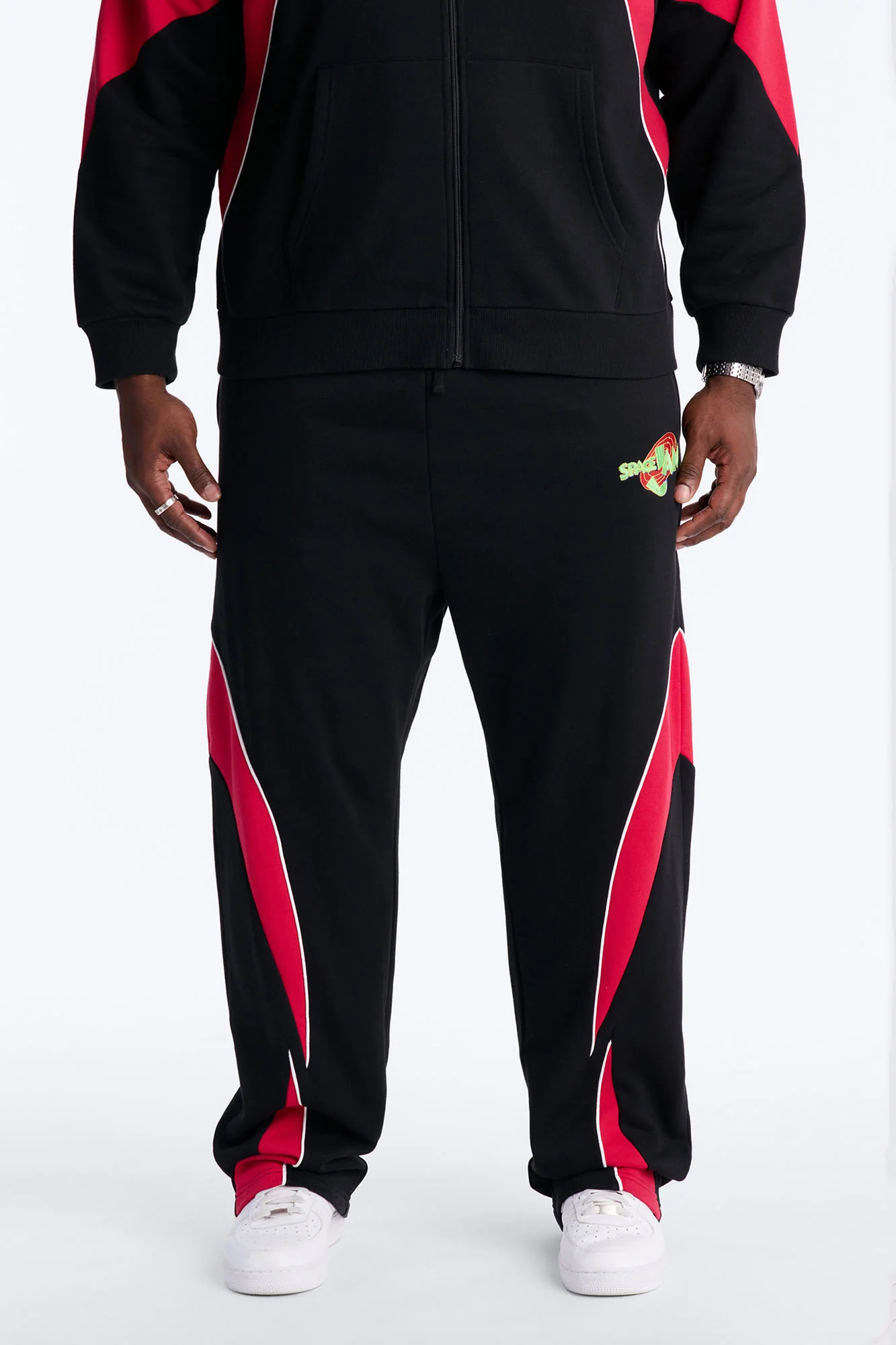 Space Jam Monstars Defense Paneled Straight Sweat Pants - Black - Image 4