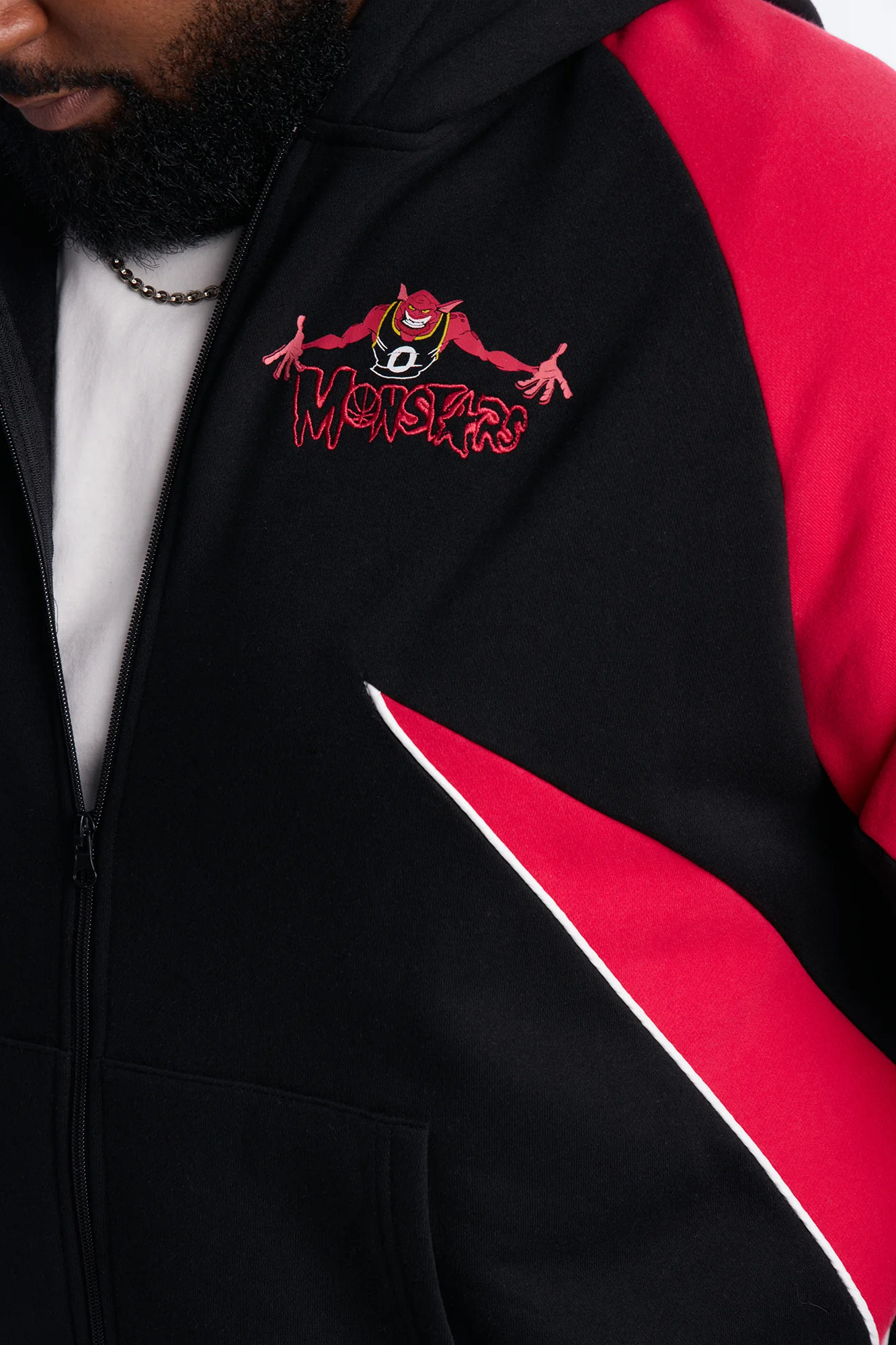 Space Jam Monstars Defense Paneled Zip Up Hoodie - Black - Image 6