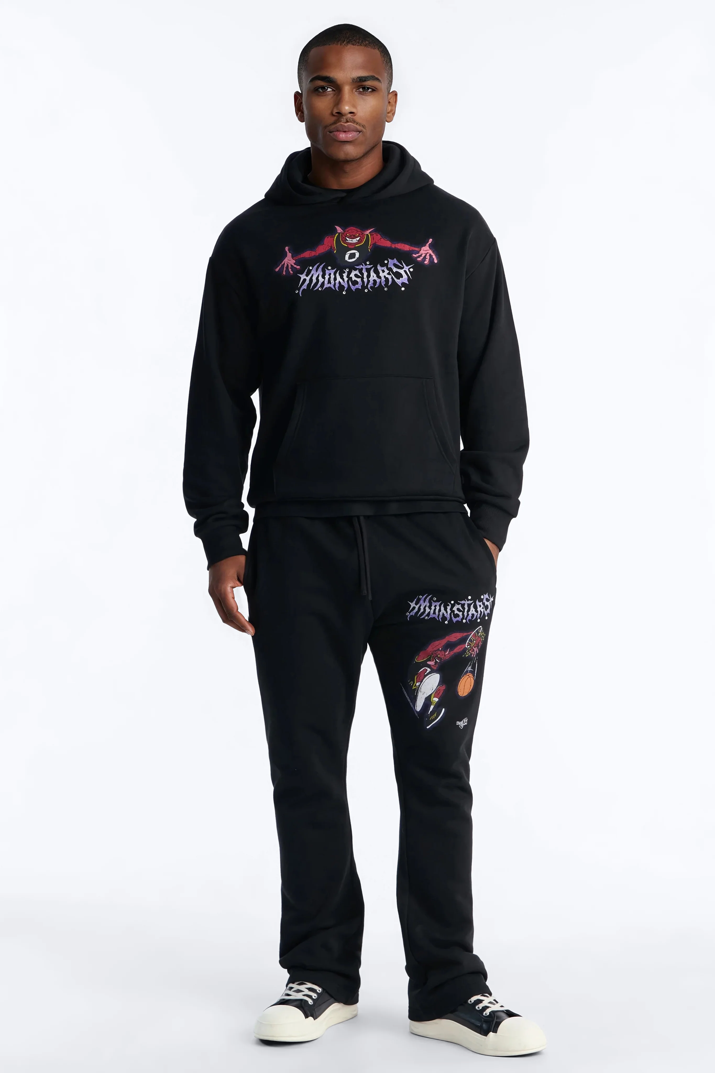 Space Jam Monstars Dunk Rhinestone Hoodie - Black - Image 2