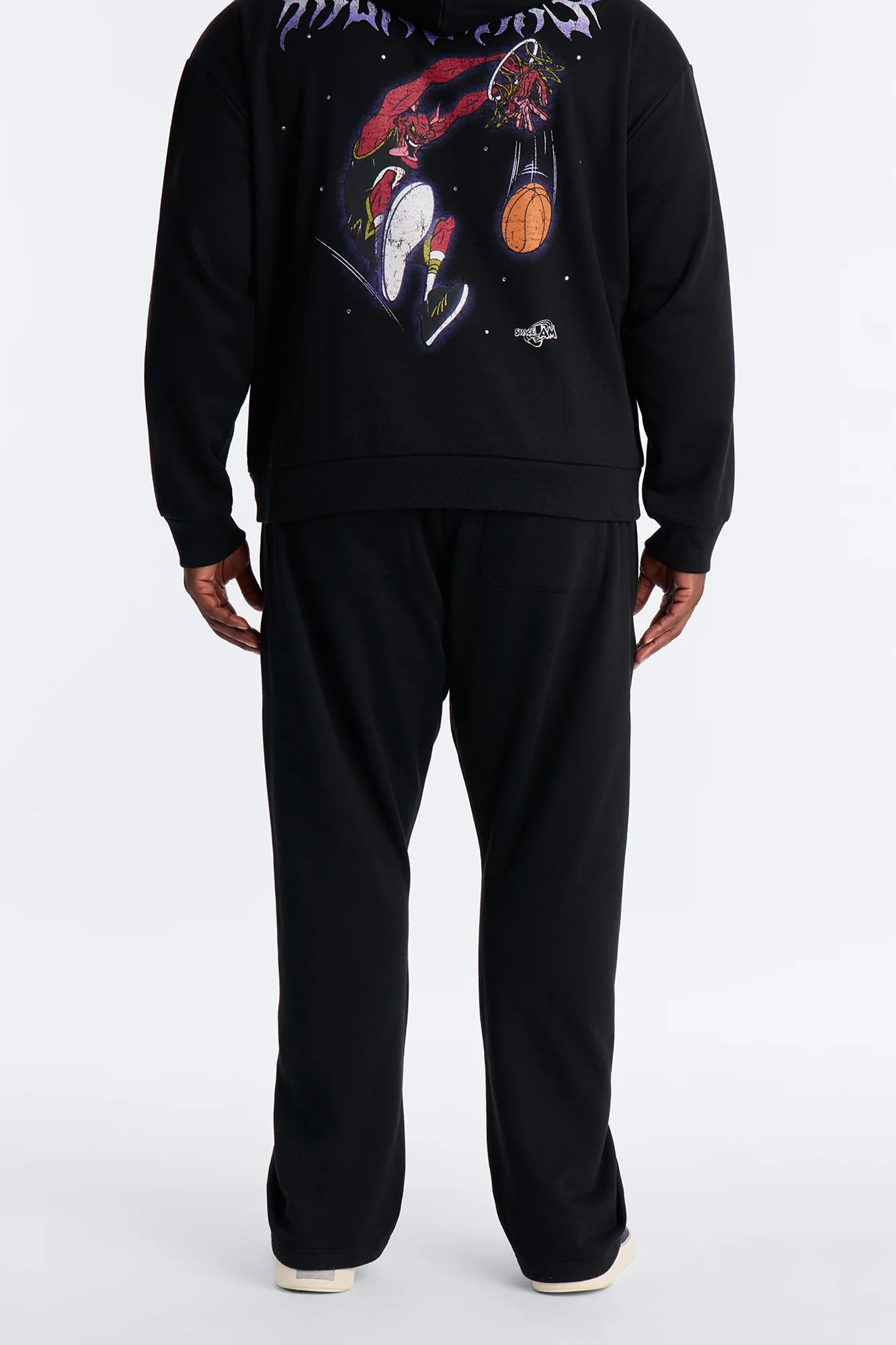 Space Jam Monstars Dunk Rhinestone Slim Flare Sweat Pants - Black - Image 7