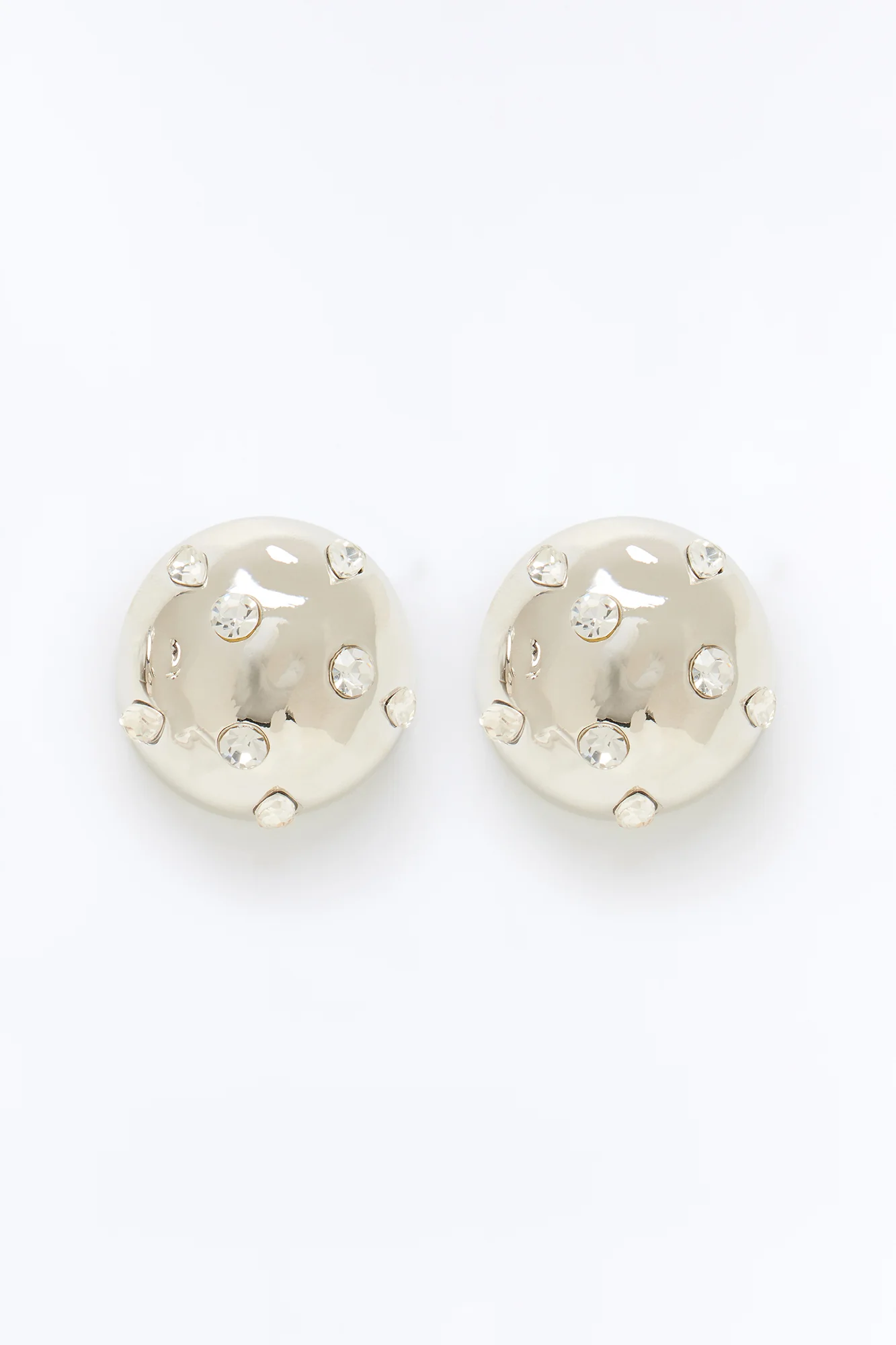 Moon Rocks Stud Earrings - Silver - Image 2