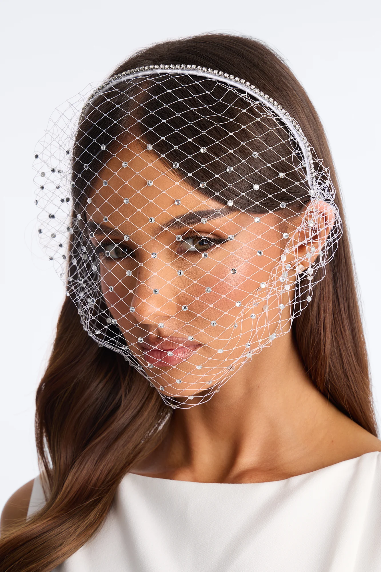 Moonlight Rain Veil Headband - Ivory