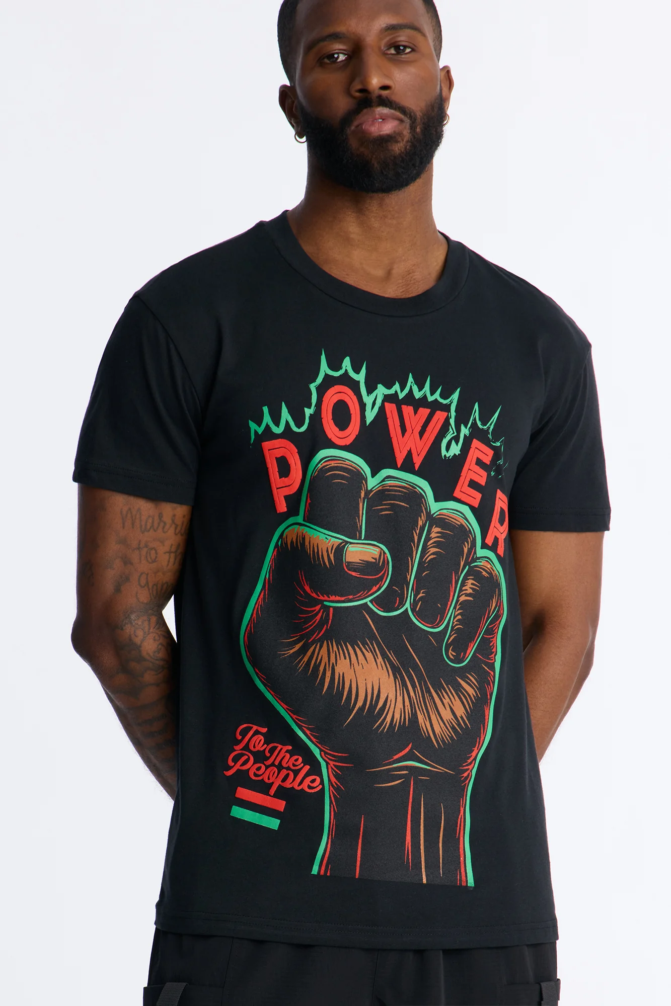 More Power To The People Short Sleeve Tee - Black