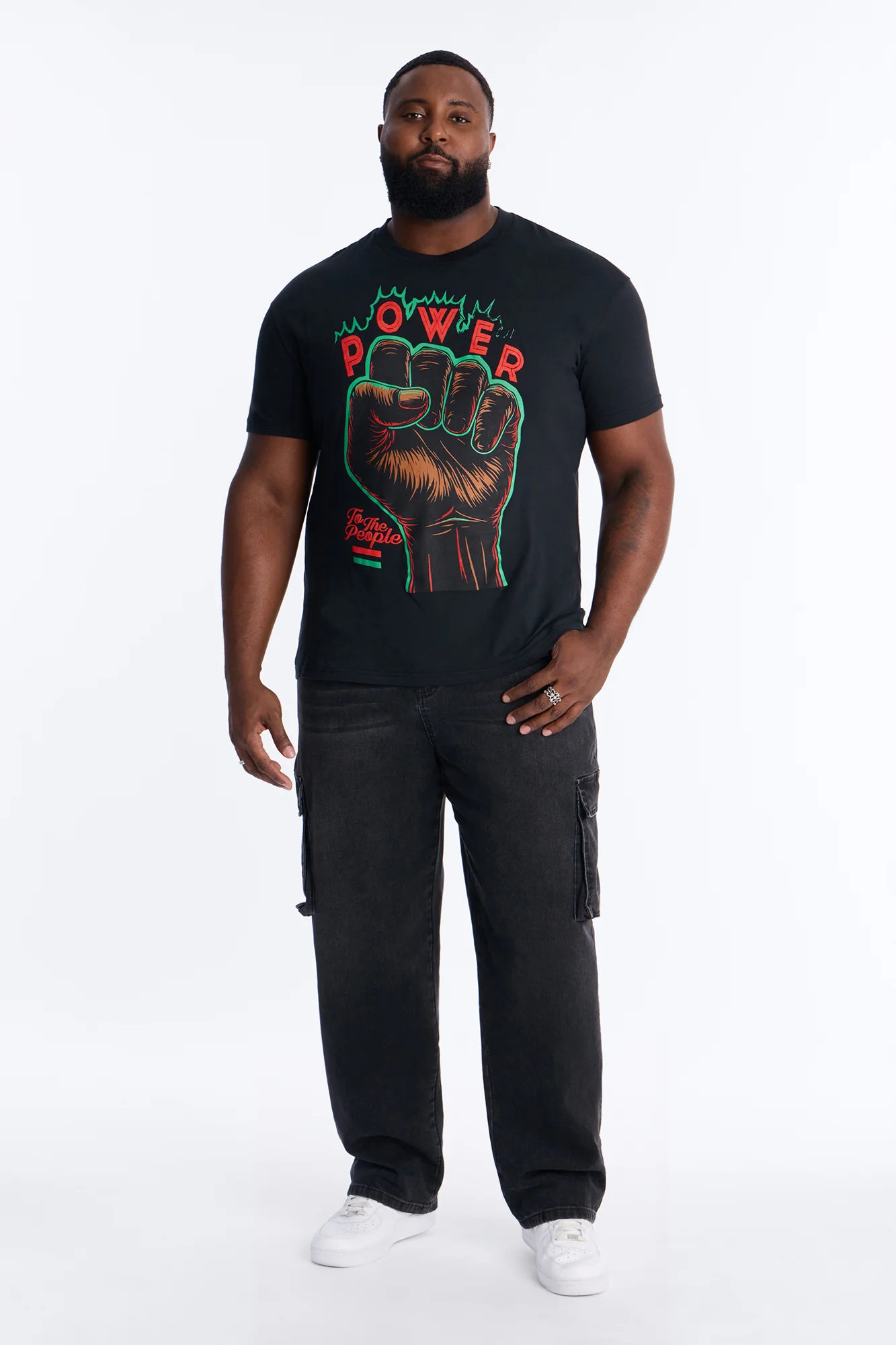 More Power To The People Short Sleeve Tee - Black - Image 5