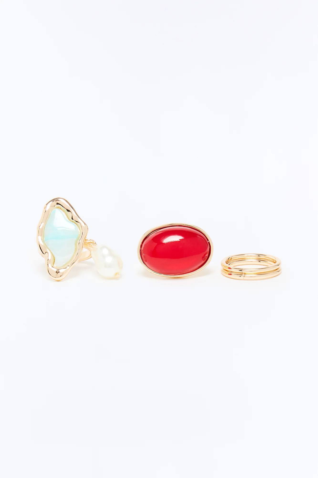 More To Come Jeweled 4 Piece Ring Set - Gold/combo