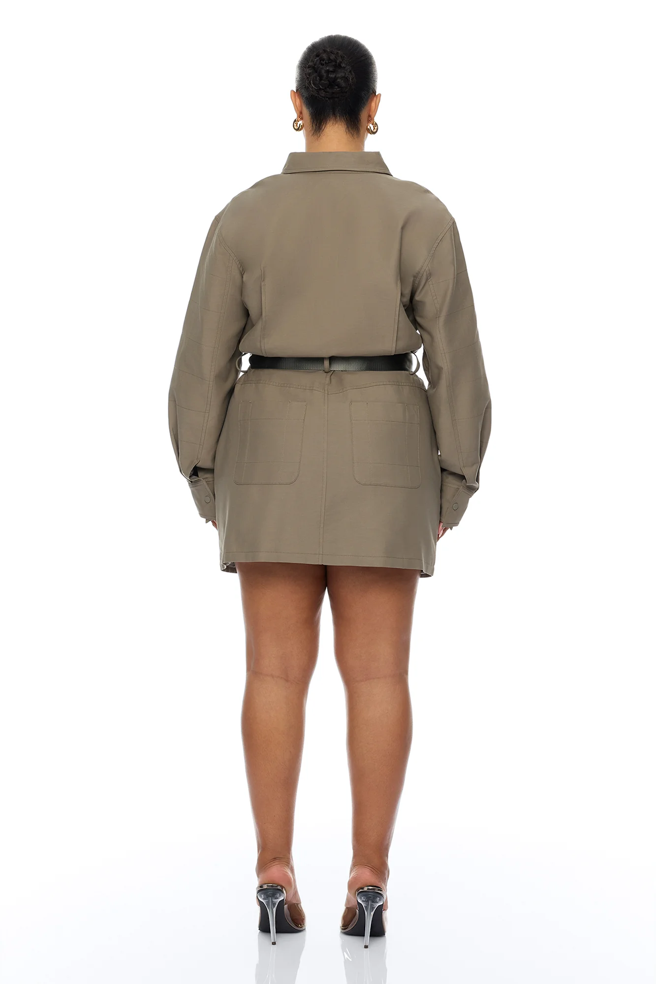 Morgan Belted Cargo Mini Dress - Olive - Image 8