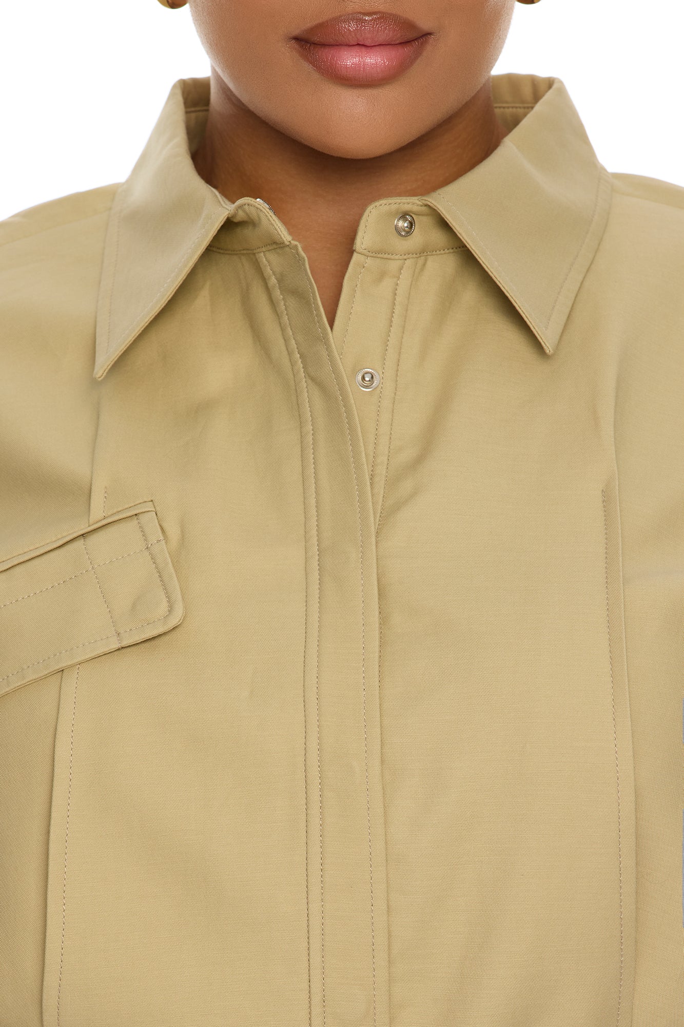 Morgan Belted Cargo Mini Dress - Taupe - Image 7