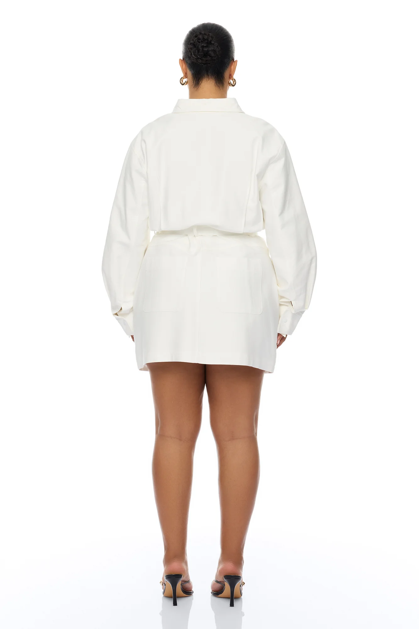 Morgan Belted Cargo Mini Dress - White - Image 8